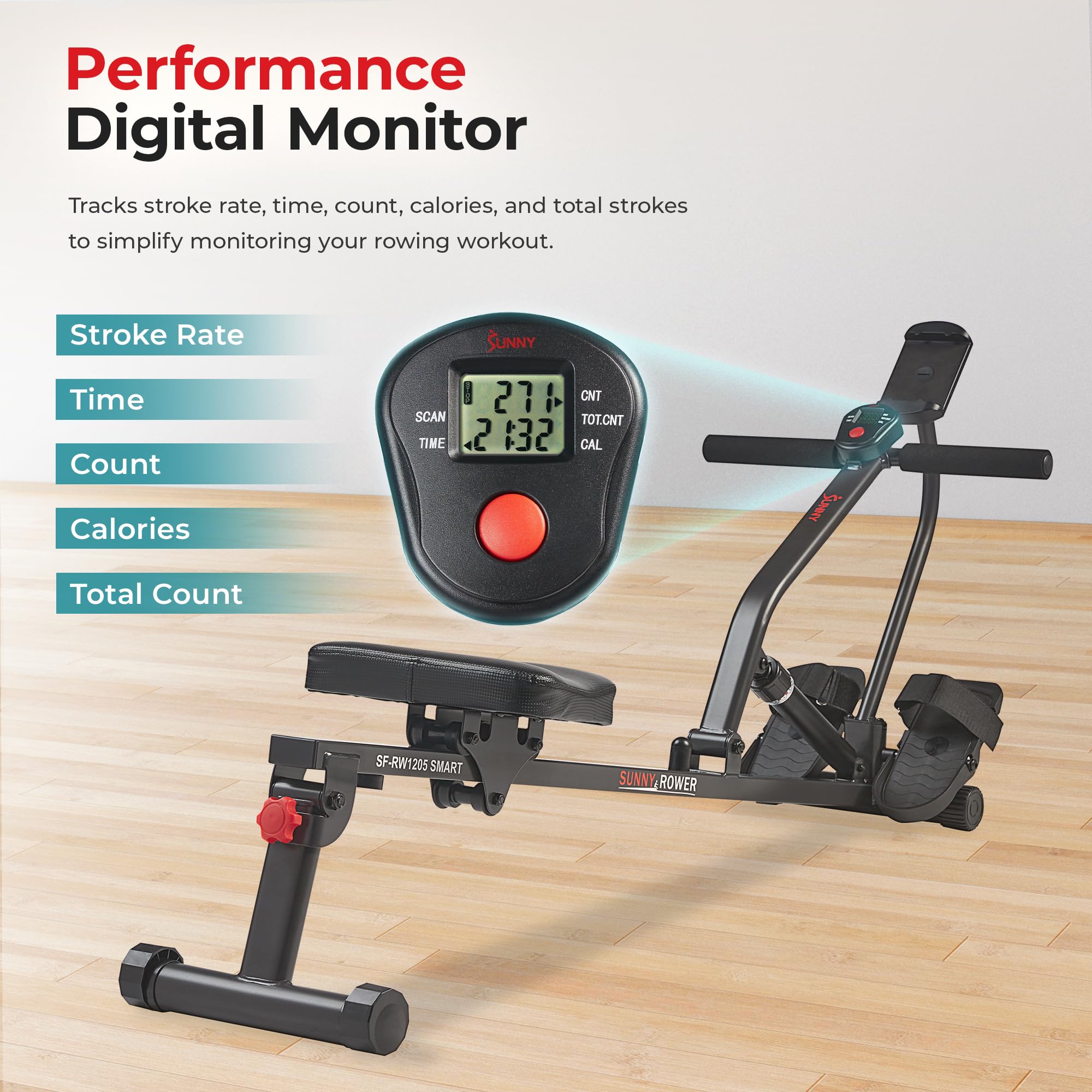 Compact Adjustable Rowing Machine – 12 Resistance Levels, Full-Body Home Workout