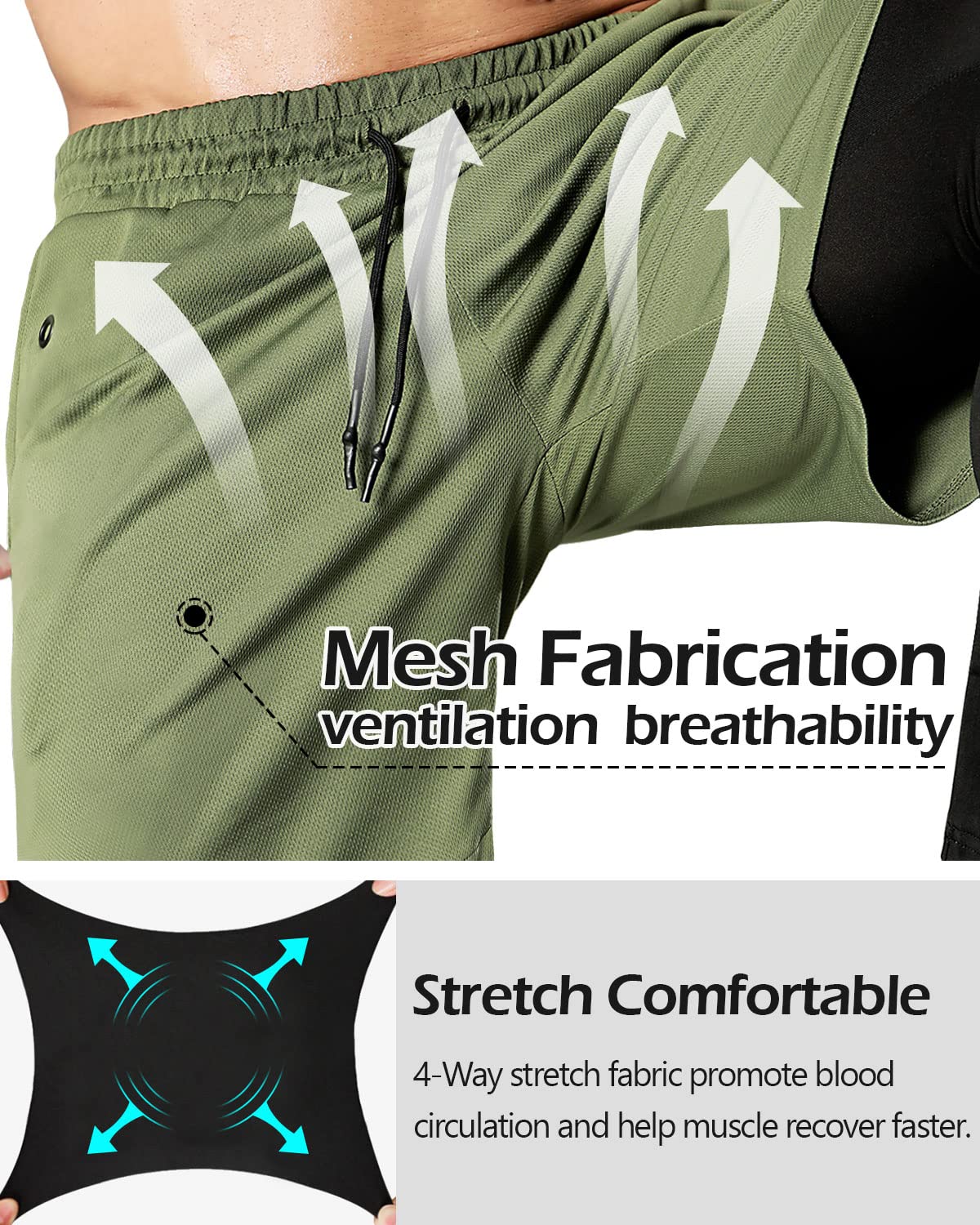 Men's 2-in-1 Running Pants – Gym Workout Compression Training Tights