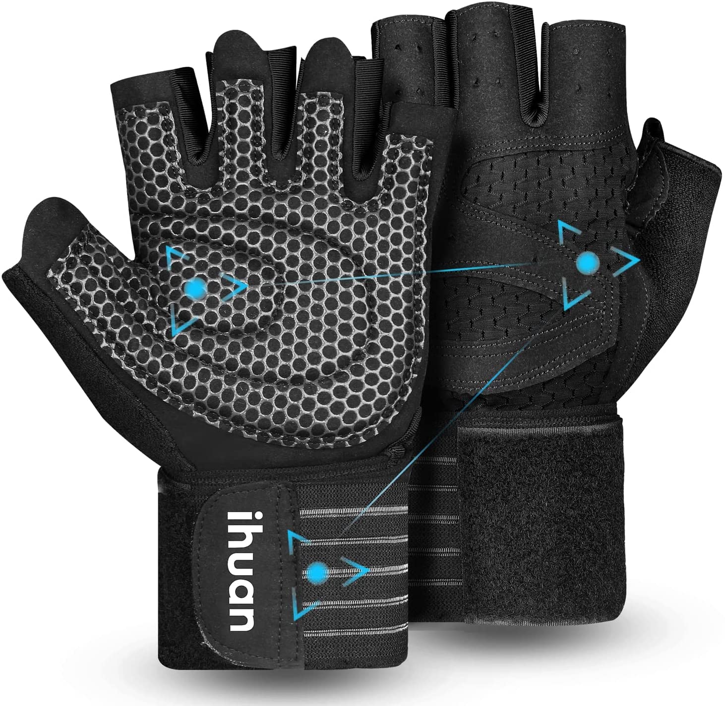 Weight Lifting Gloves with Wrist Wrap Support – Gym Gloves for Men & Women