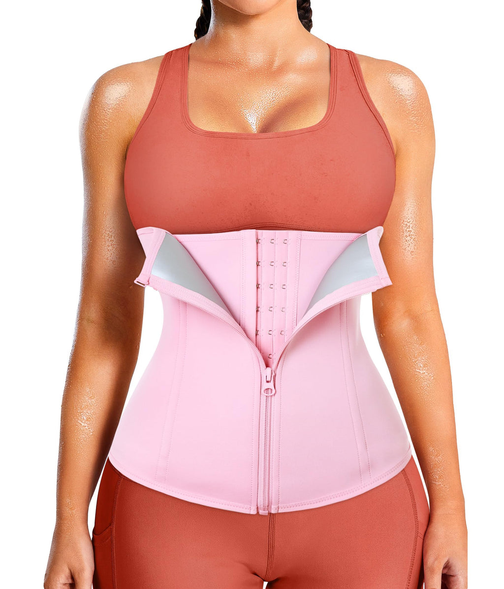 Women's Waist Trainer Corset with Zipper – Sweat Trimmer Workout Shaper