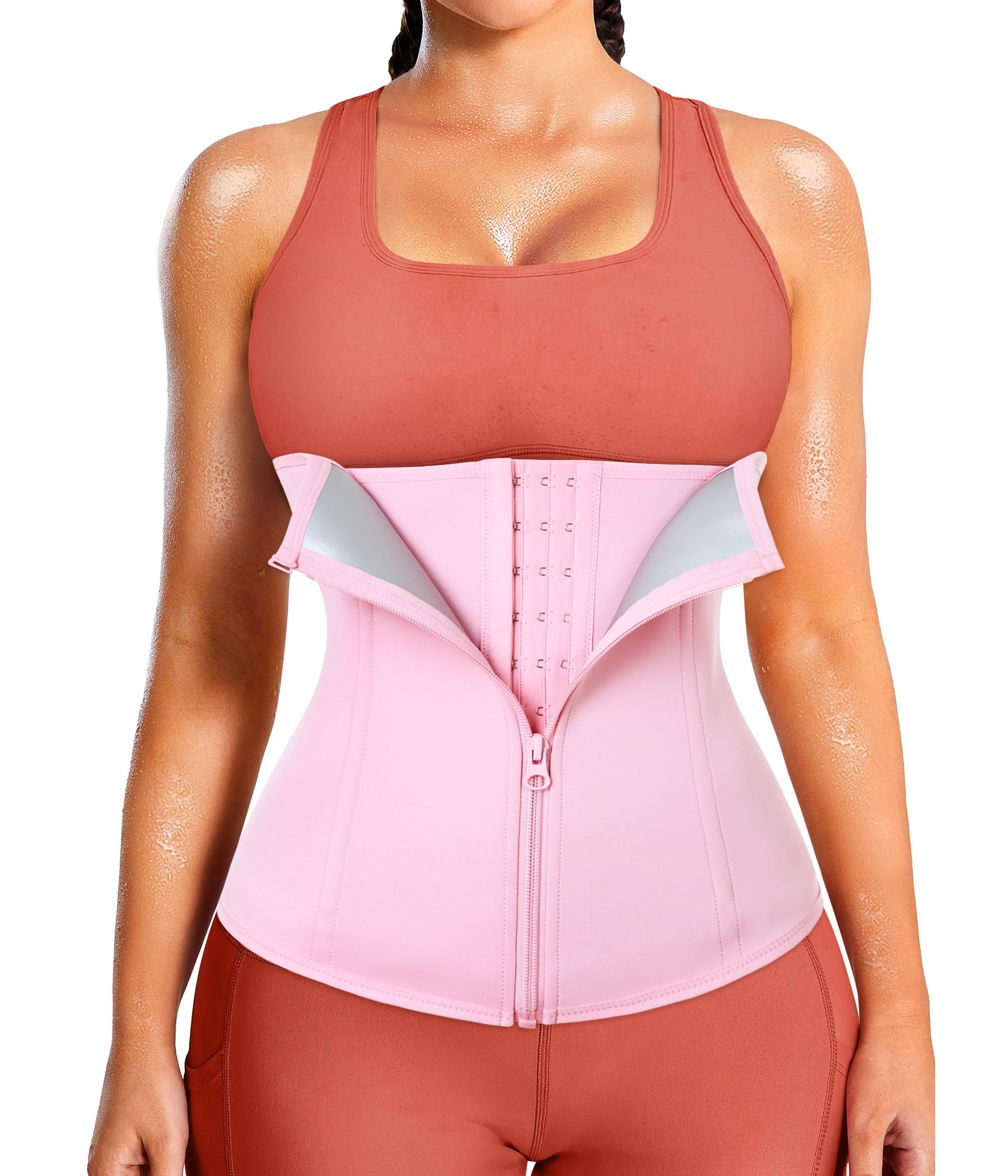 Women's Waist Trainer Corset with Zipper – Sweat Trimmer Workout Shaper