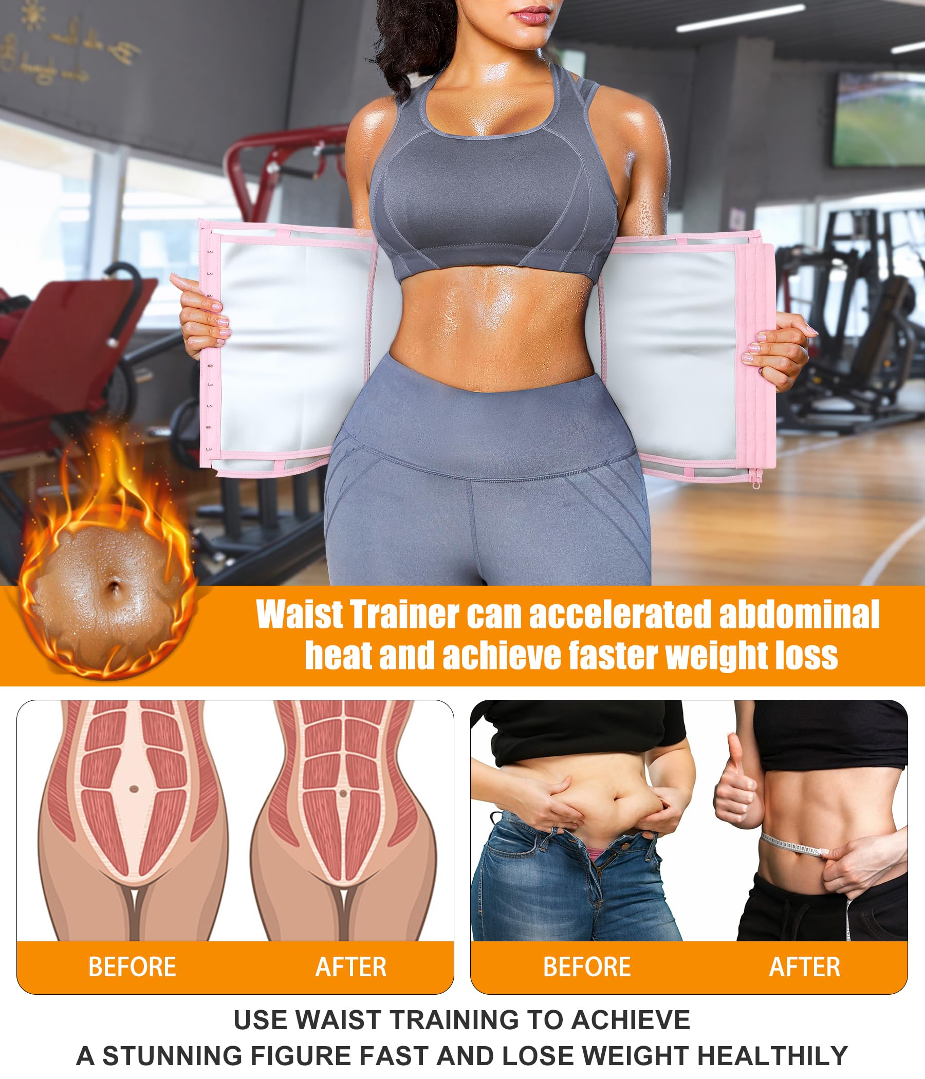 Women's Waist Trainer Corset with Zipper – Sweat Trimmer Workout Shaper