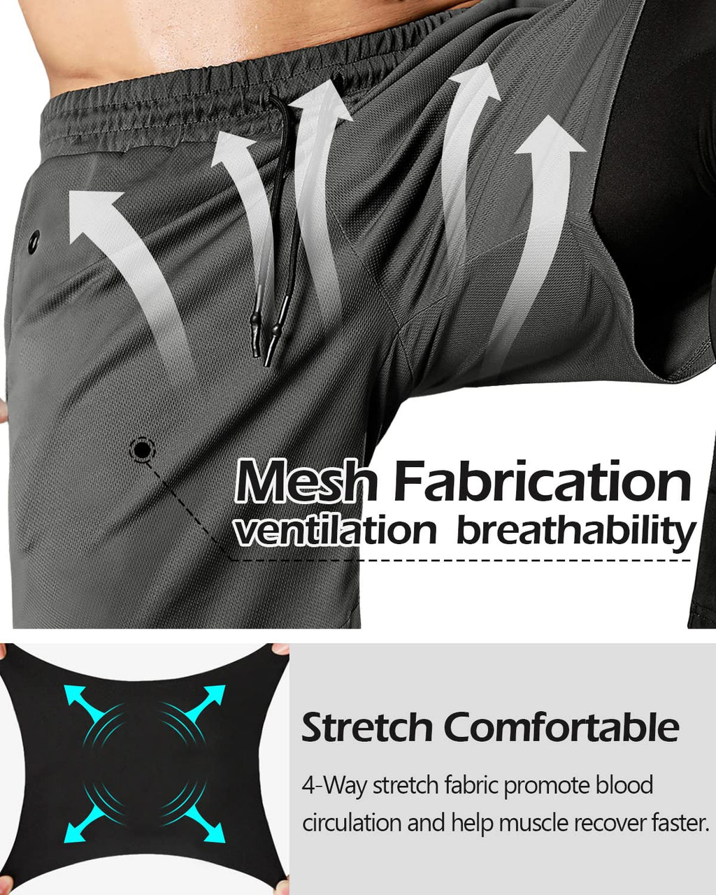 Men's 2-in-1 Running Pants – Gym Workout Compression Training Tights
