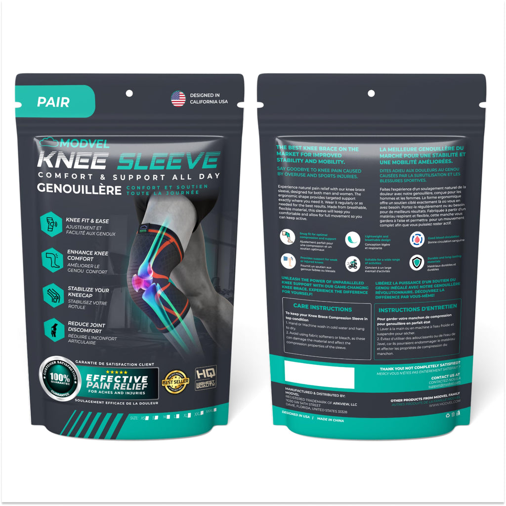 Compression Knee Brace (2-Pack) – Support Sleeves for Workouts & Joint Pain Relief