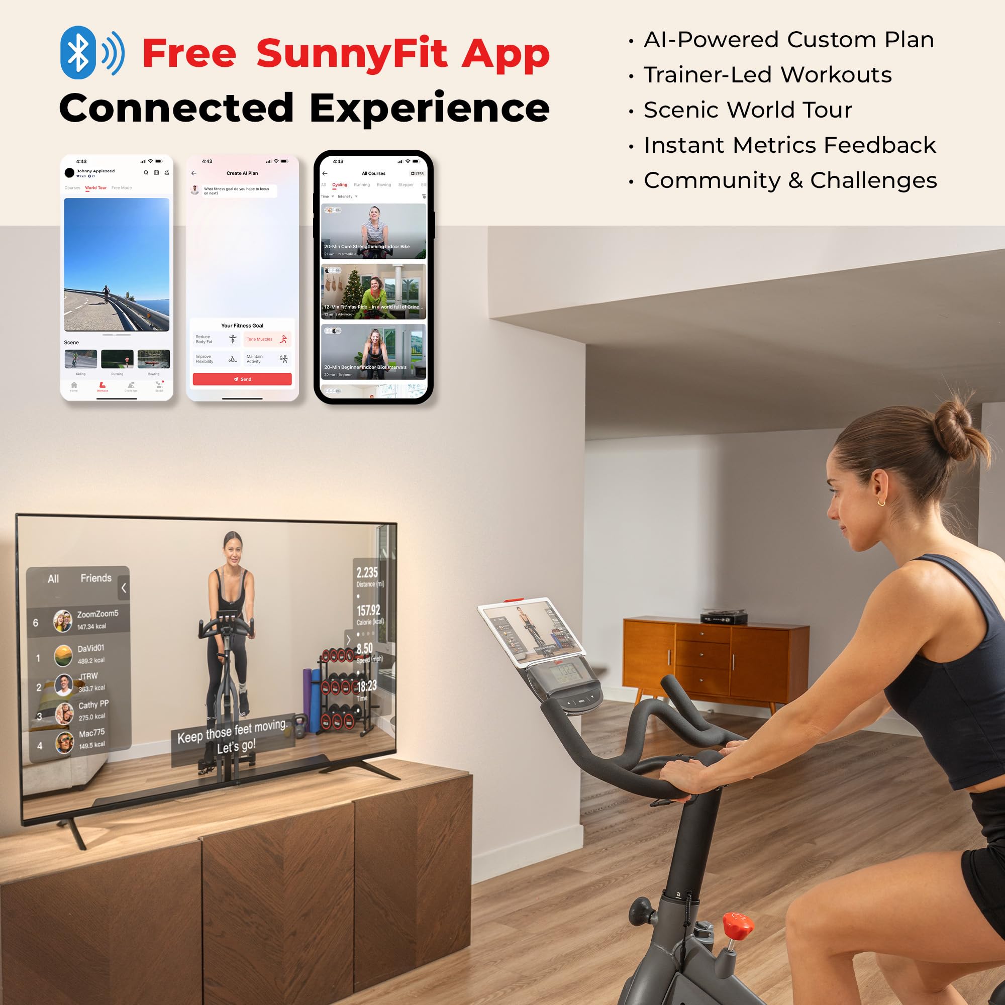 Smart Magnetic Indoor Cycling Bike – Quiet Belt Drive Exercise Bike for Home Cardio