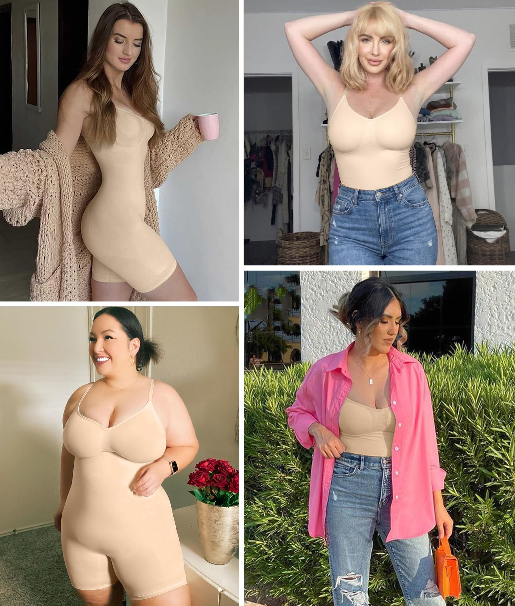 Tummy-Control Bodysuit Shaper – Mid-Thigh Body Shaper Shorts for a Lifted Look