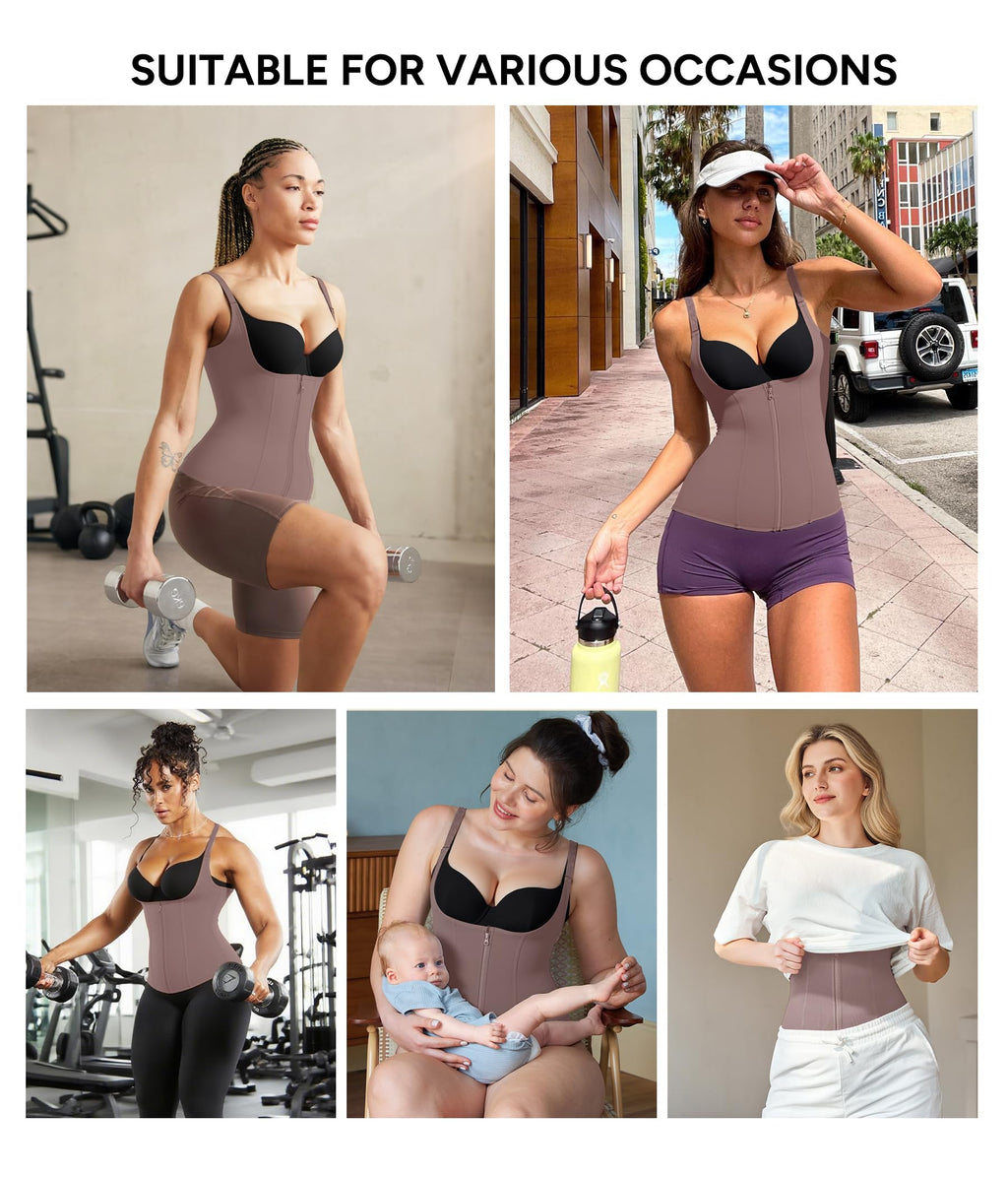 Waist Trainer Corset with Zipper – Adjustable Tummy-Control Shapewear for Women