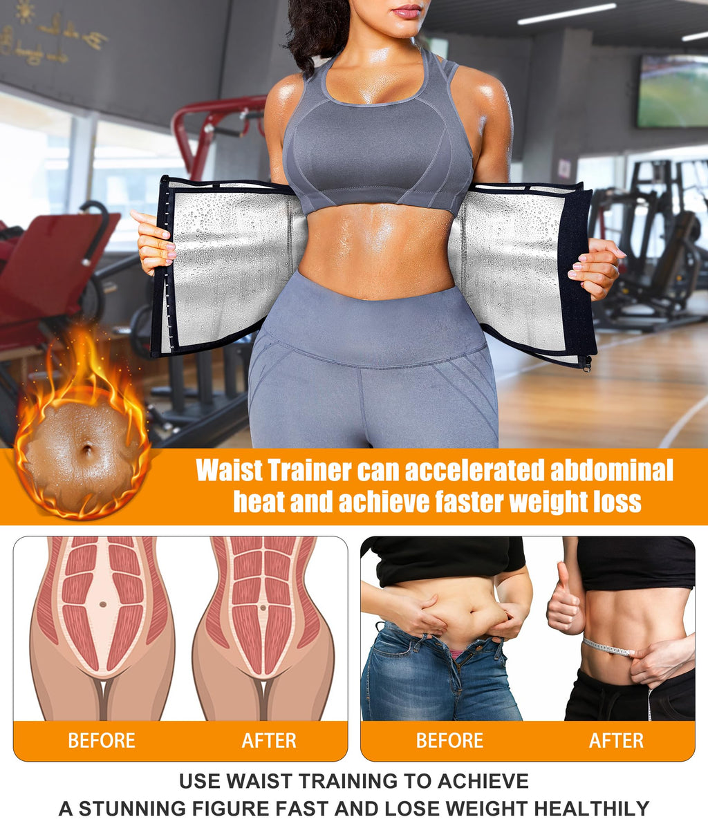 Women's Waist Trainer Corset with Zipper – Sweat Trimmer Workout Shaper