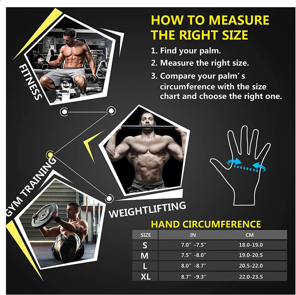 Weight Lifting Gloves with Wrist Wrap Support – Gym Gloves for Men & Women