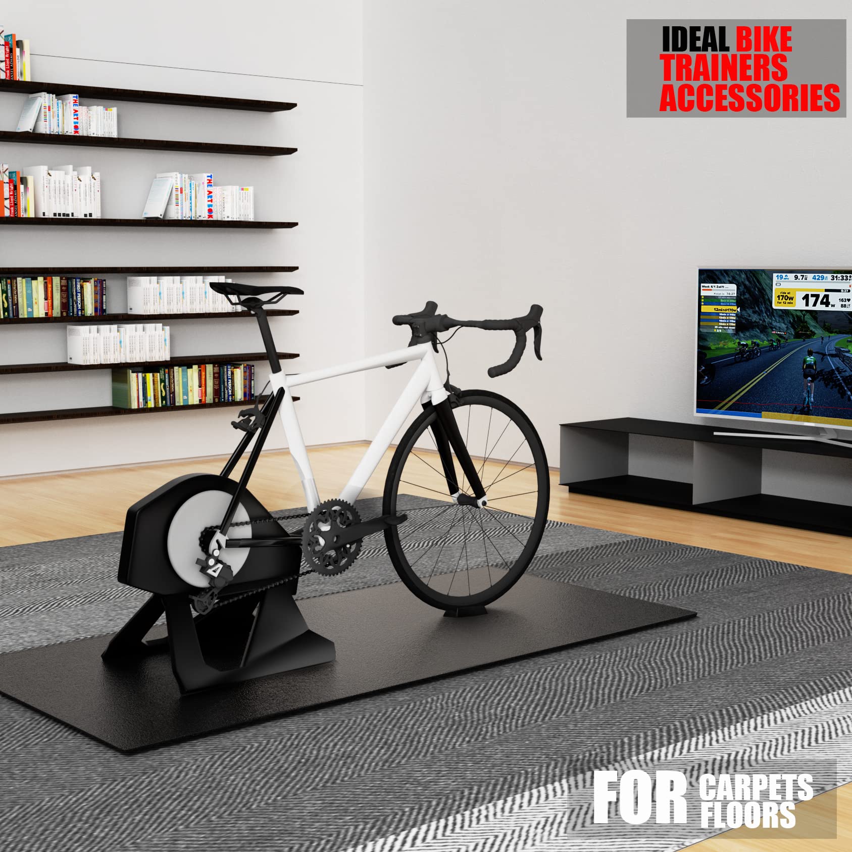 Exercise Bike & Treadmill Floor Mat – 6mm Hardwood Floor & Carpet Protector