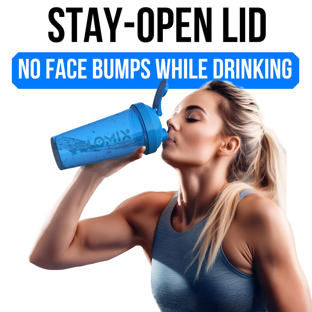 Protein Shaker Bottles 2-Pack – 28 oz Leak-Proof Shaker Cups with Wire Whisks