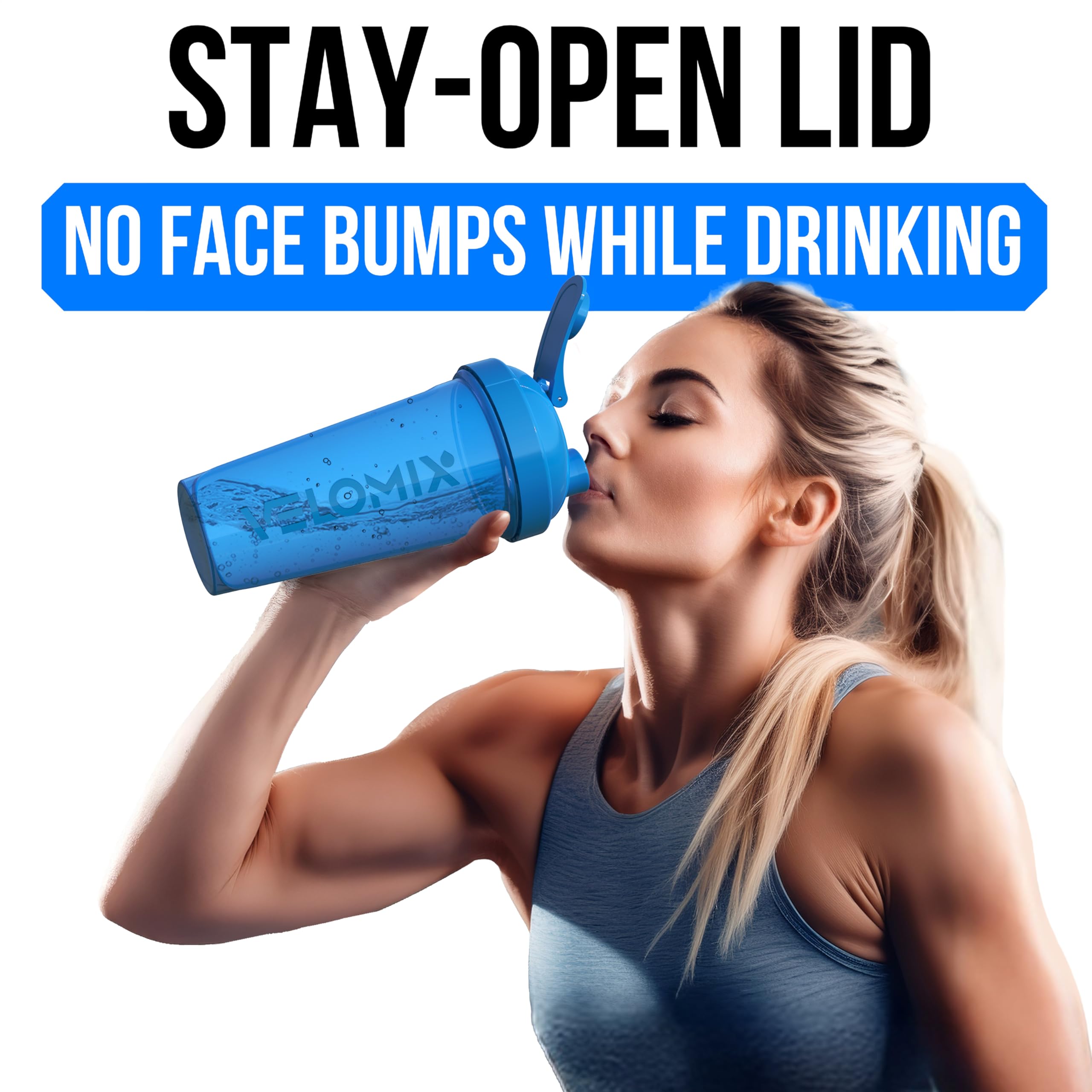 Protein Shaker Bottles 2-Pack – 28 oz Leak-Proof Shaker Cups with Wire Whisks