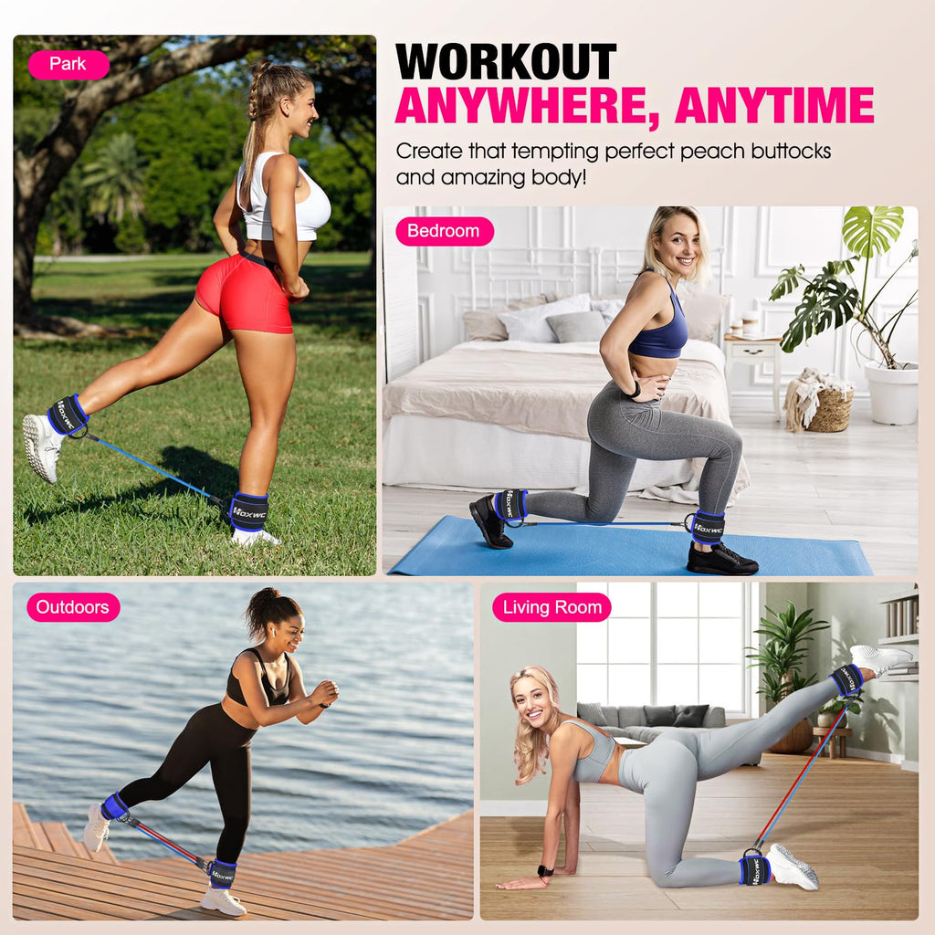 Ankle Resistance Bands with Cuffs – Glute & Leg Booty Workout Bands