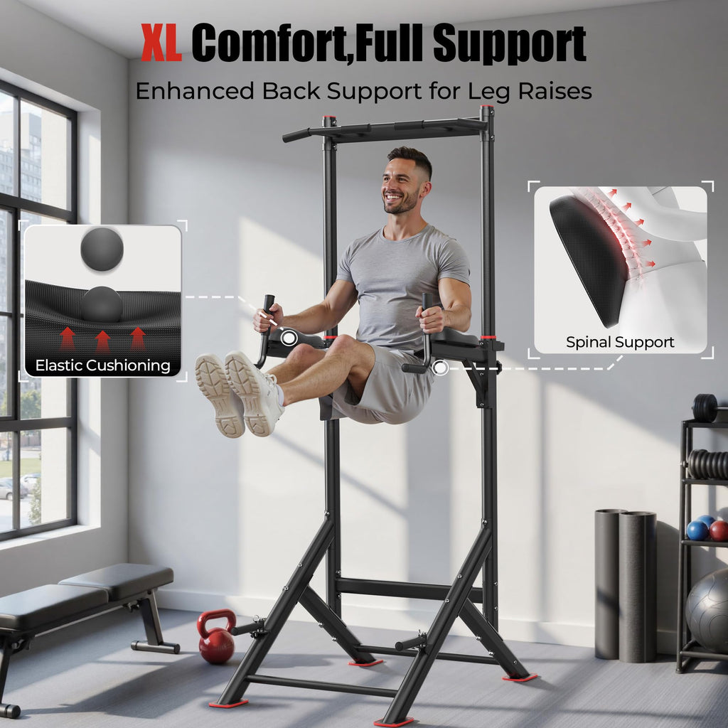 Power Tower Pull Up & Dip Station – 450 lb Capacity Home Gym Strength Trainer