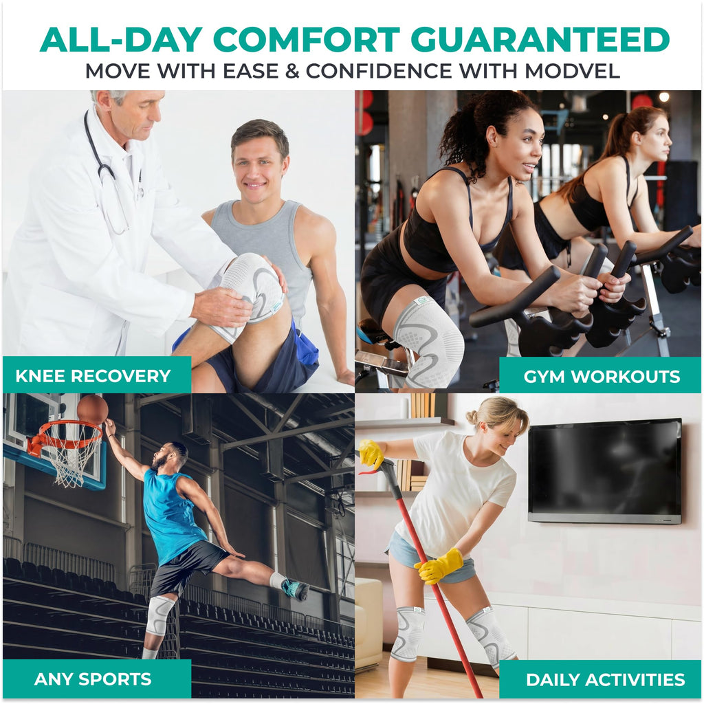 Compression Knee Brace (2-Pack) – Support Sleeves for Workouts & Joint Pain Relief