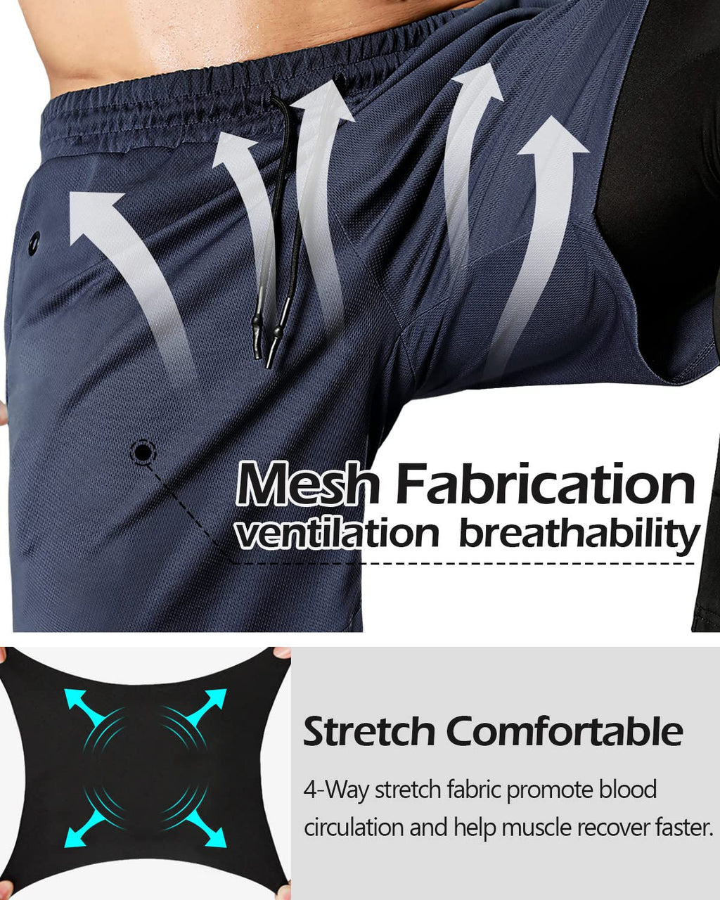 Men's 2-in-1 Running Pants – Gym Workout Compression Training Tights