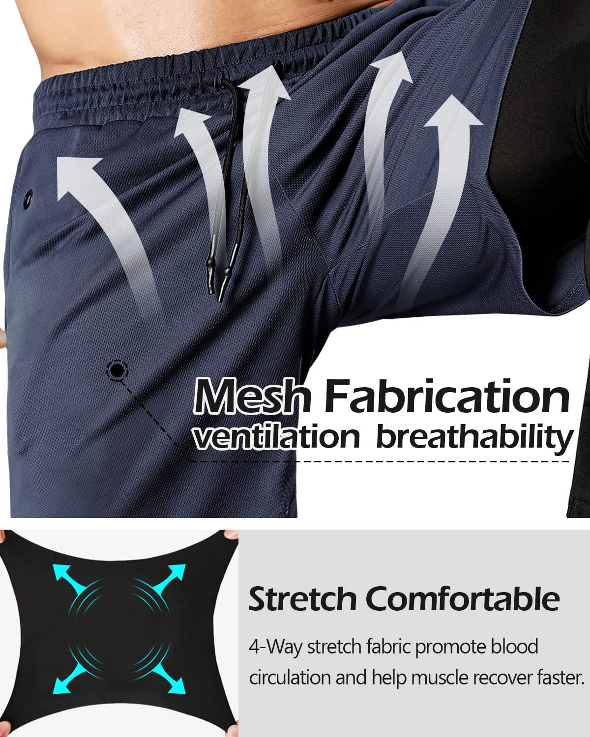 Men's 2-in-1 Running Pants – Gym Workout Compression Training Tights