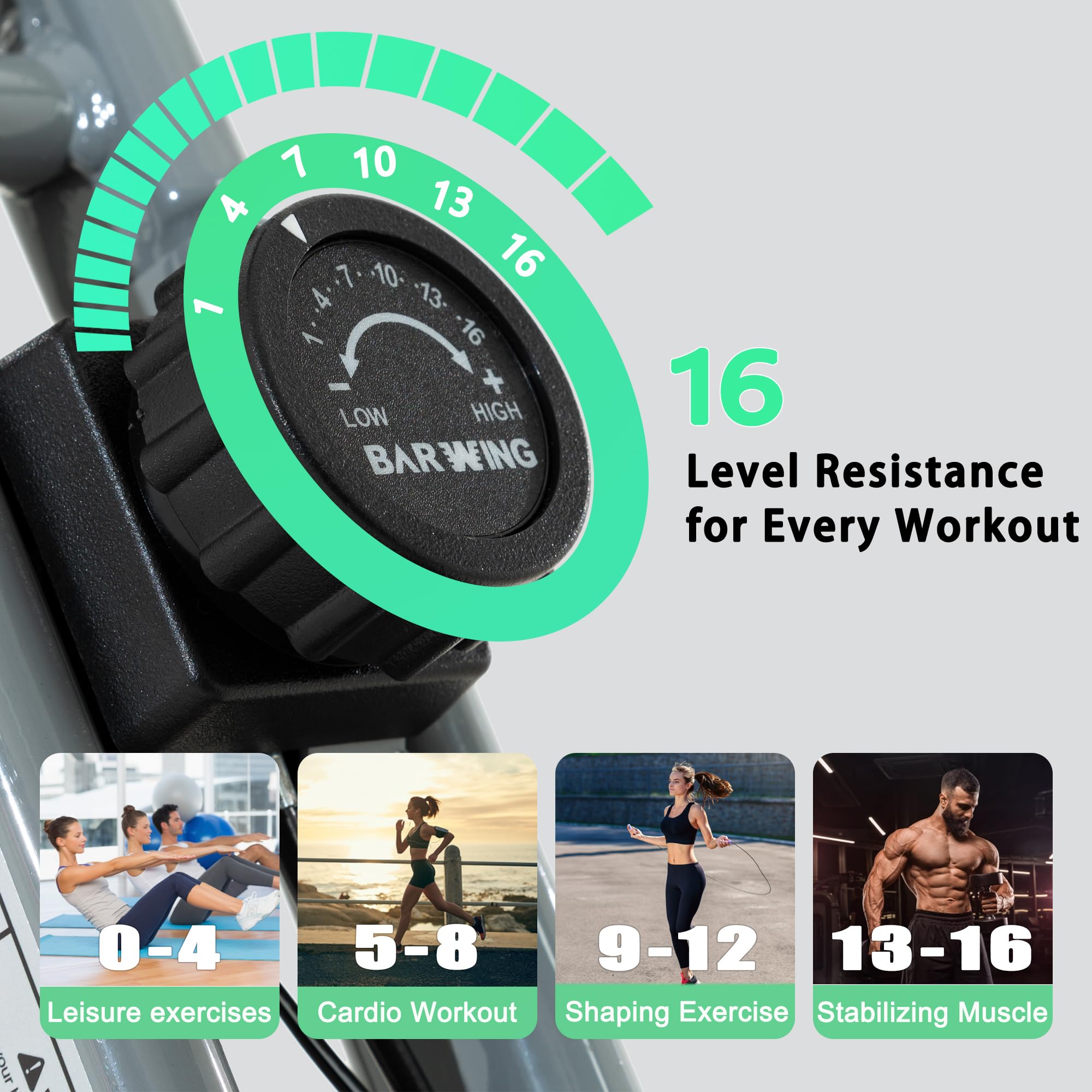 5-in-1 Foldable Exercise Bike – 16-Level Magnetic Indoor Cycling Bike, 350 lb Capacity
