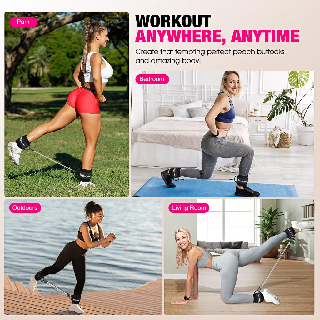 Ankle Resistance Bands with Cuffs – Glute & Leg Booty Workout Bands