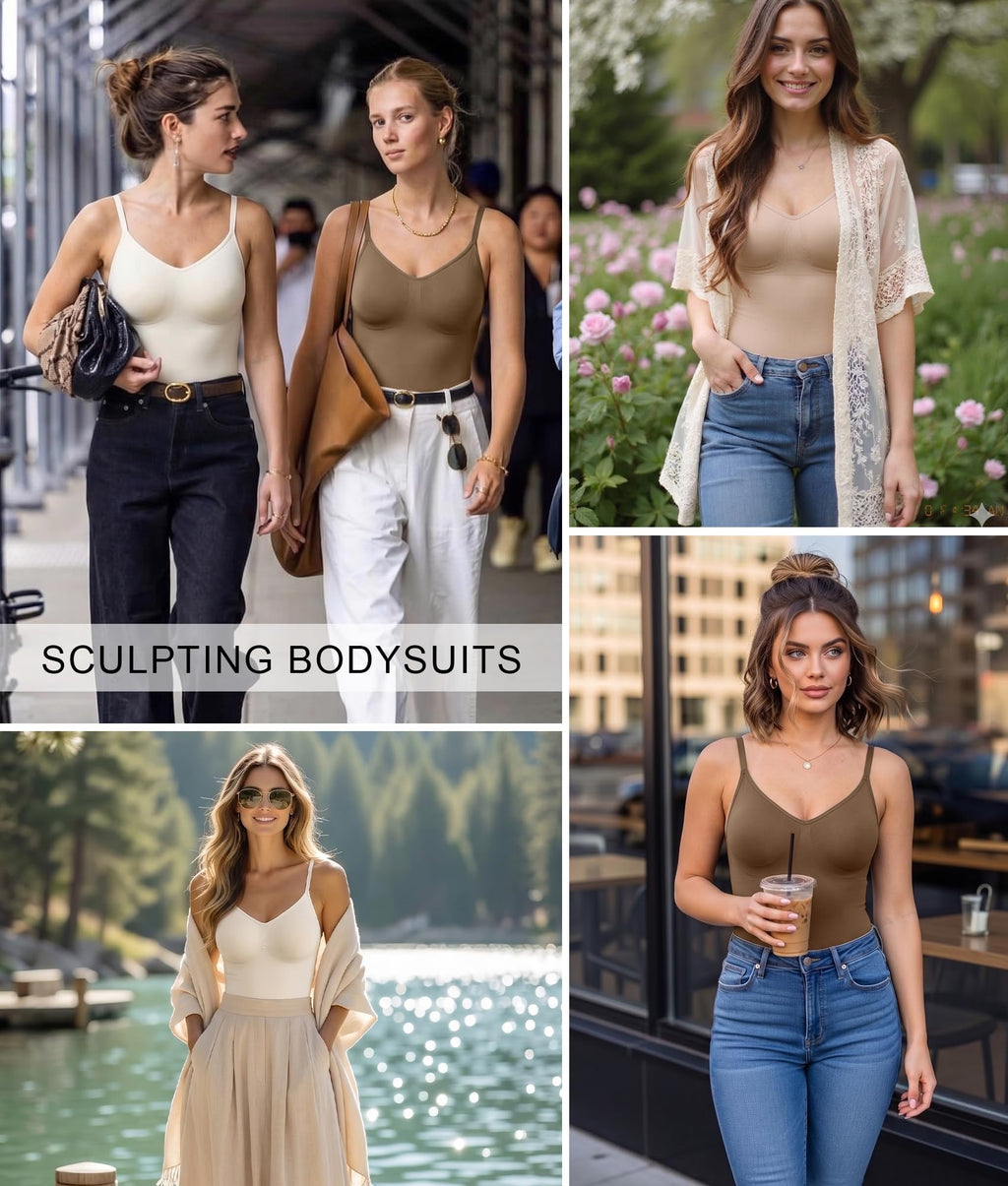 Tummy-Control Bodysuit Shaper – Mid-Thigh Body Shaper Shorts for a Lifted Look