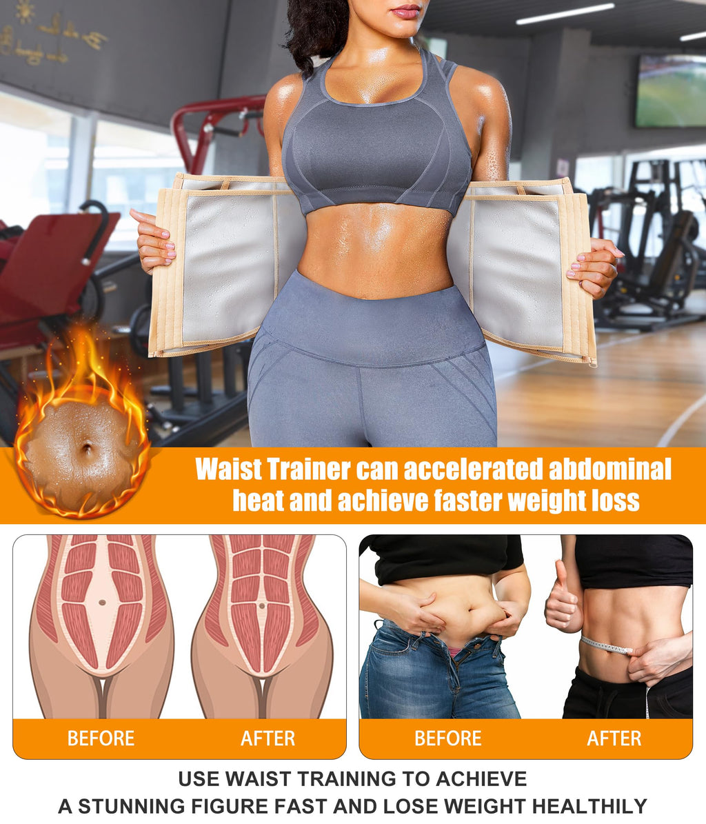 Women's Waist Trainer Corset with Zipper – Sweat Trimmer Workout Shaper