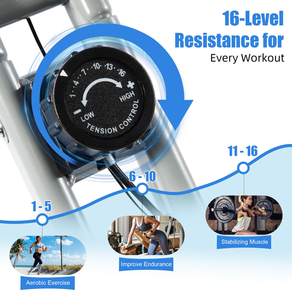 5-in-1 Foldable Exercise Bike – 16-Level Magnetic Indoor Cycling Bike, 350 lb Capacity