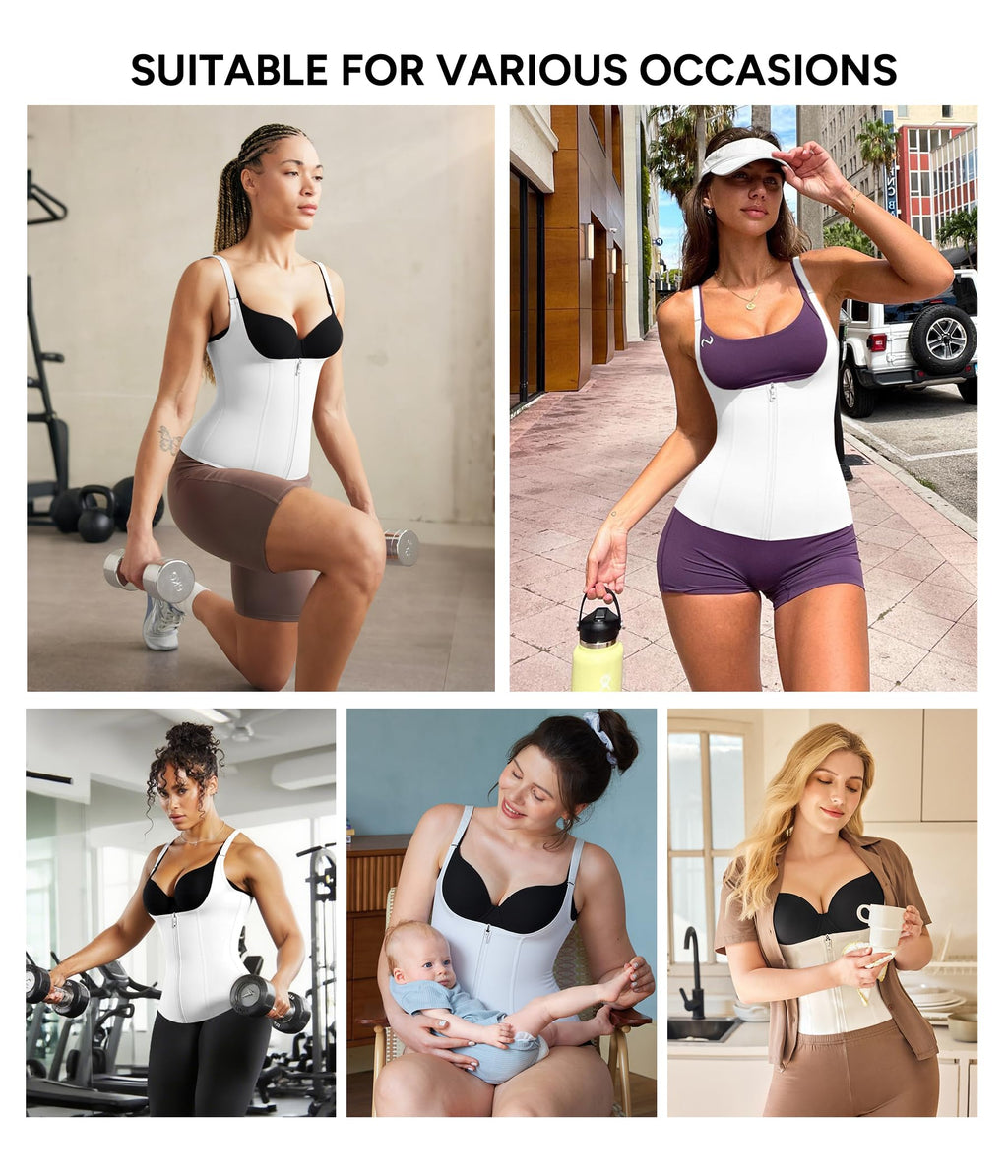 Waist Trainer Corset with Zipper – Adjustable Tummy-Control Shapewear for Women