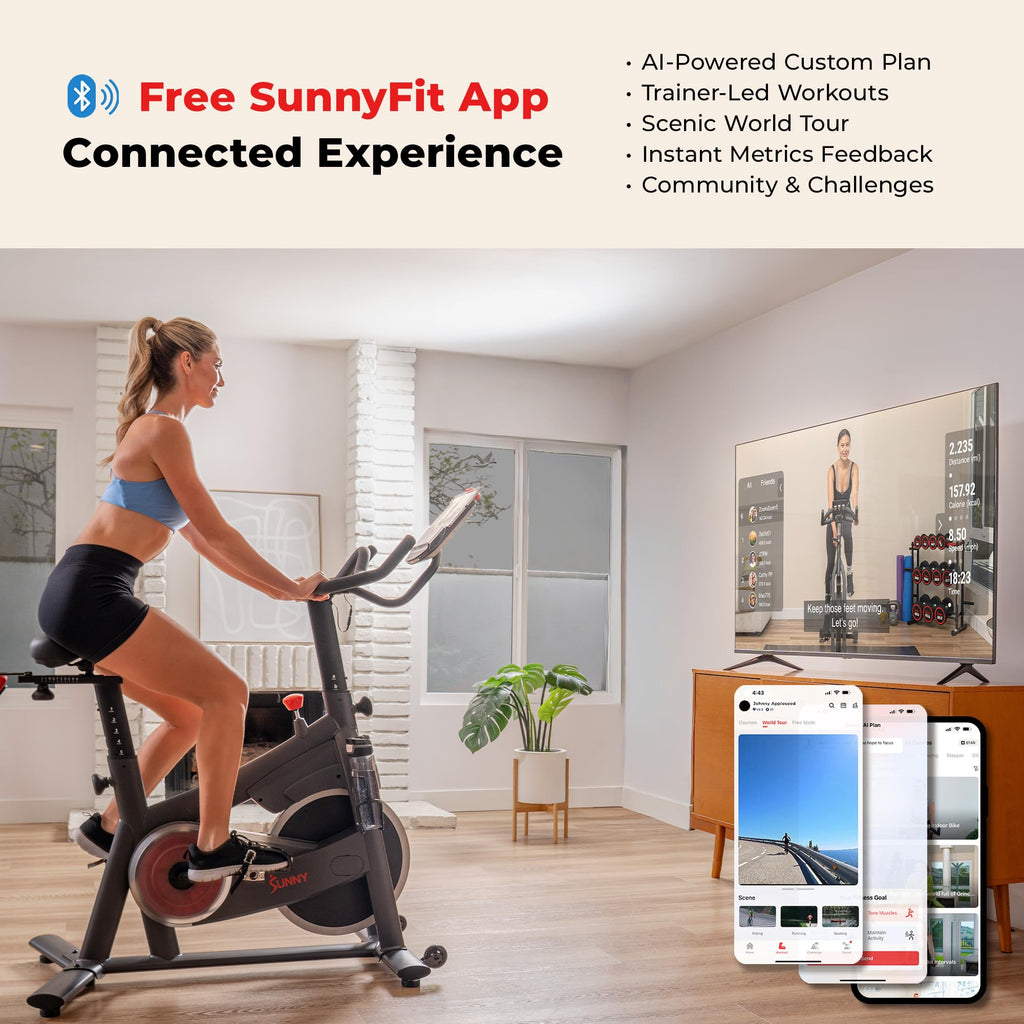 Smart Magnetic Indoor Cycling Bike – Quiet Belt Drive Exercise Bike for Home Cardio