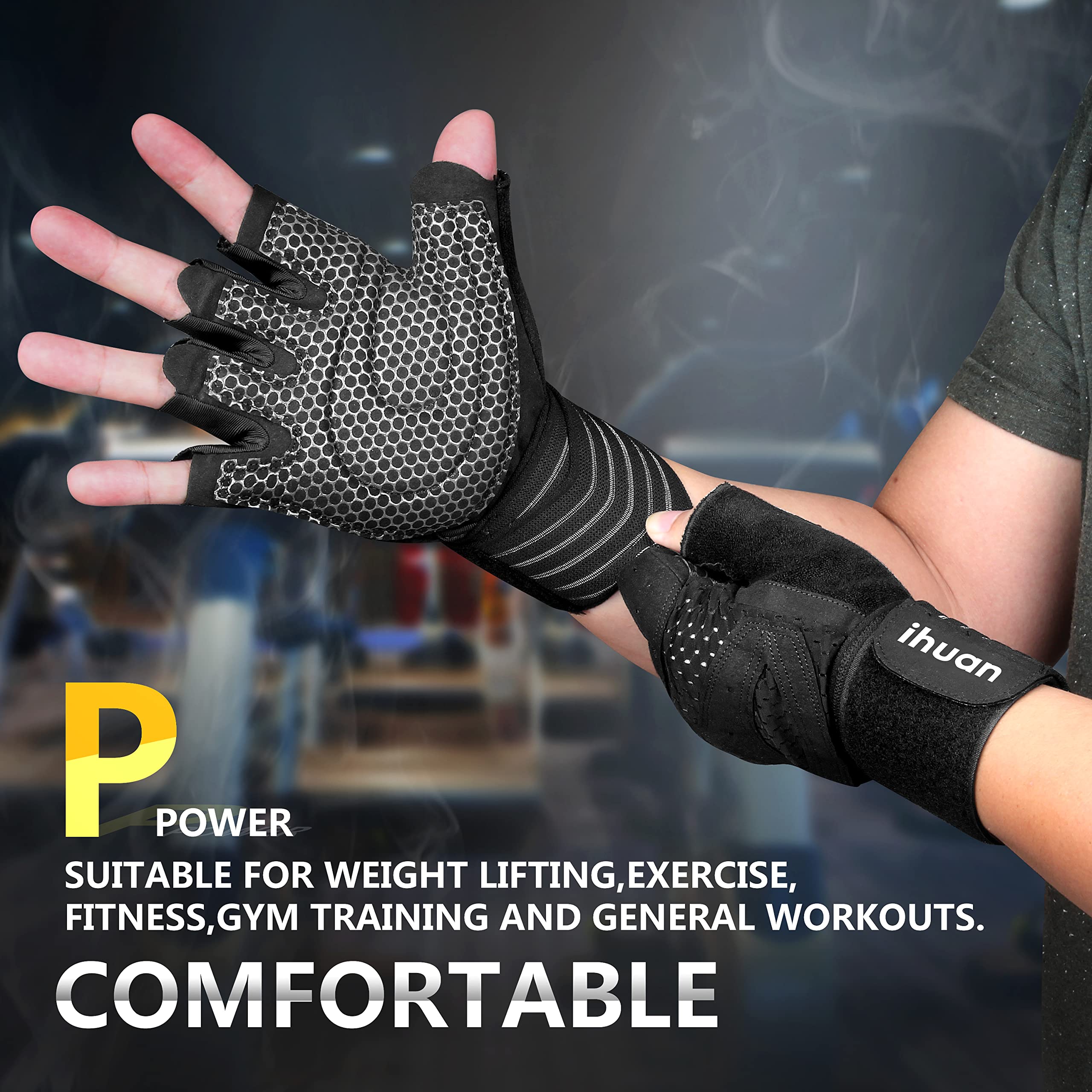 Weight Lifting Gloves with Wrist Wrap Support – Gym Gloves for Men & Women
