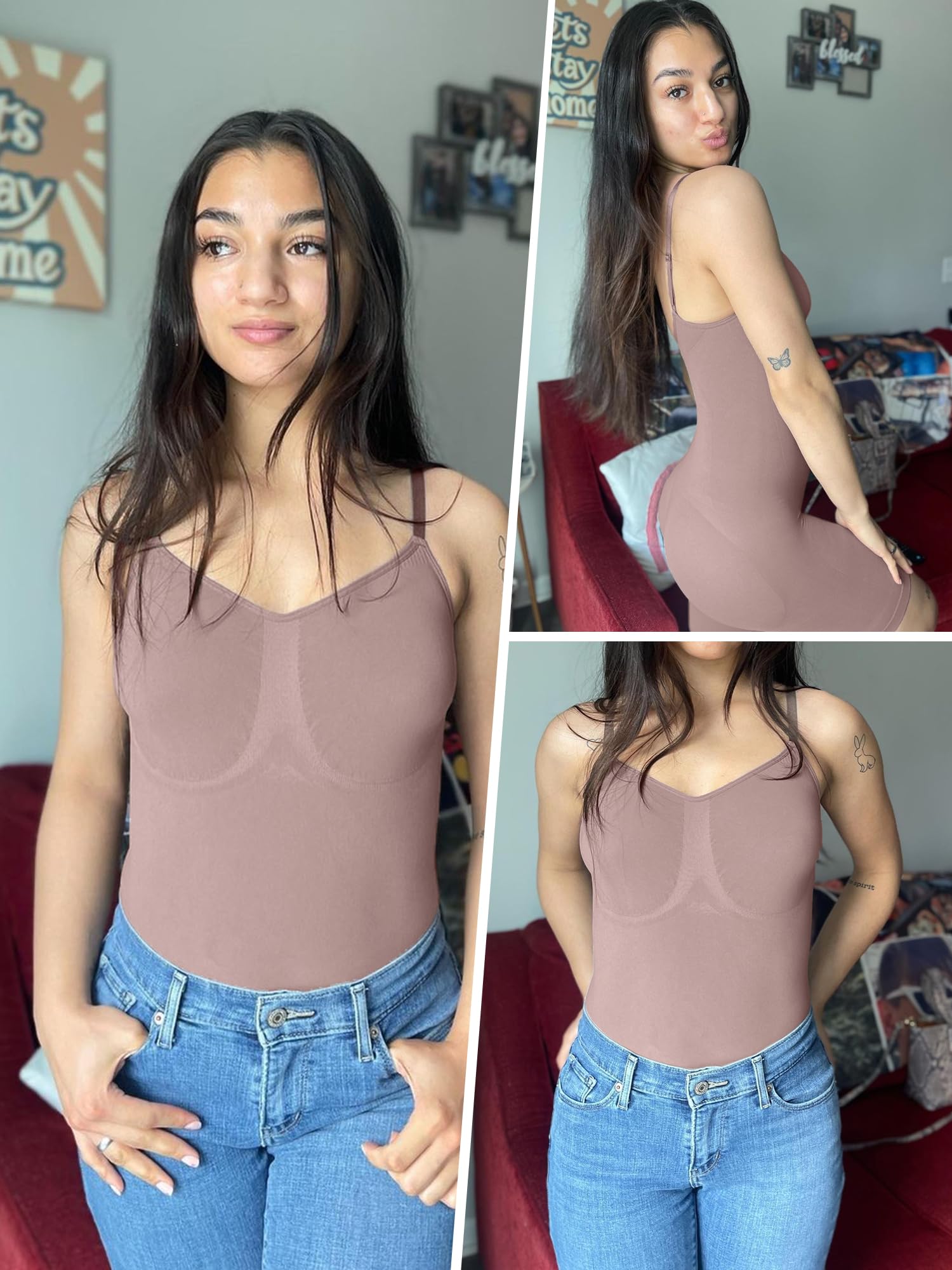 Tummy-Control Bodysuit Shaper – Mid-Thigh Body Shaper Shorts for a Lifted Look