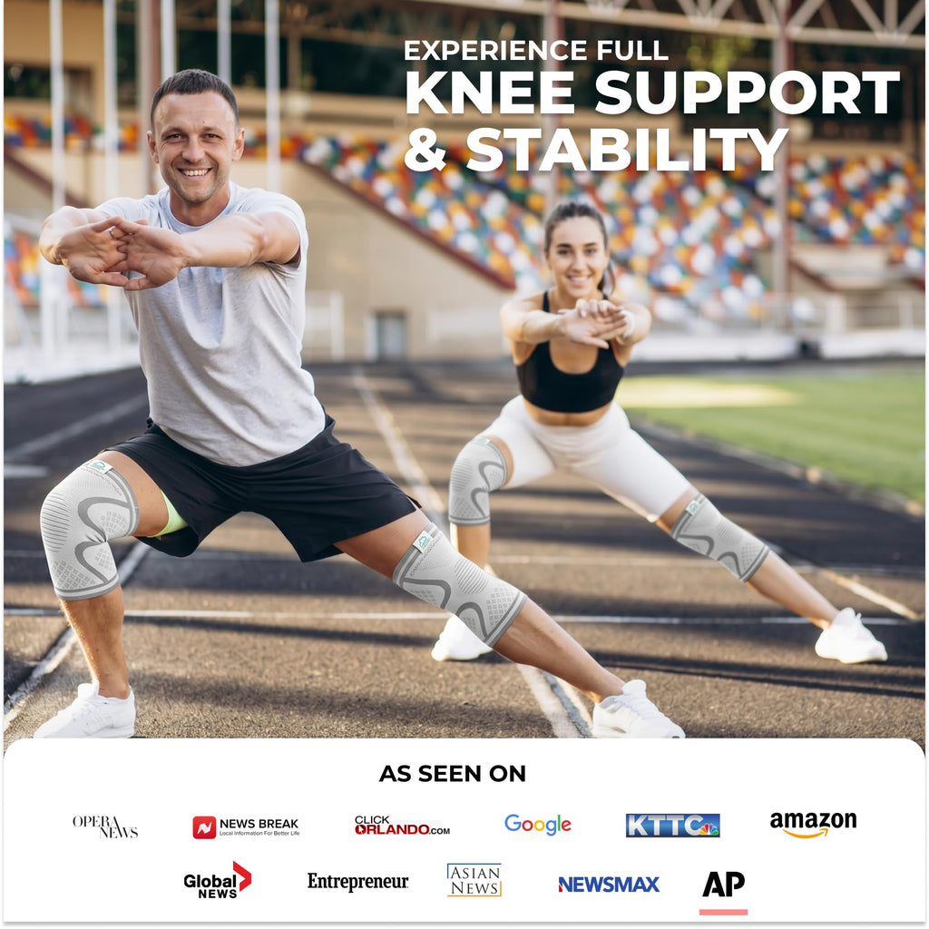 Compression Knee Brace (2-Pack) – Support Sleeves for Workouts & Joint Pain Relief