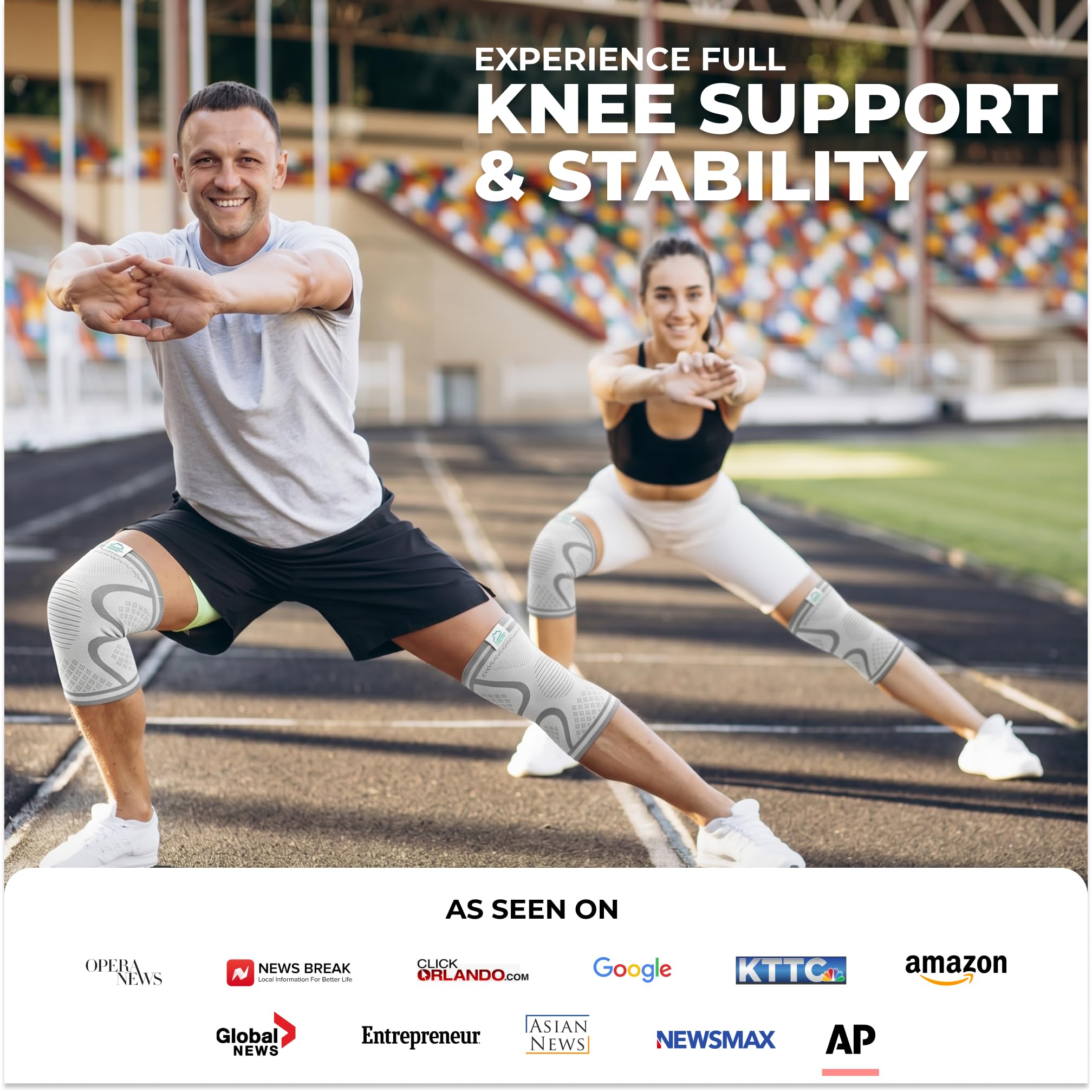 Compression Knee Brace (2-Pack) – Support Sleeves for Workouts & Joint Pain Relief