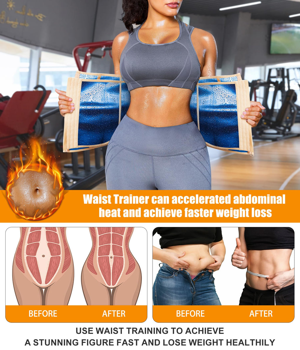 Women's Waist Trainer Corset with Zipper – Sweat Trimmer Workout Shaper