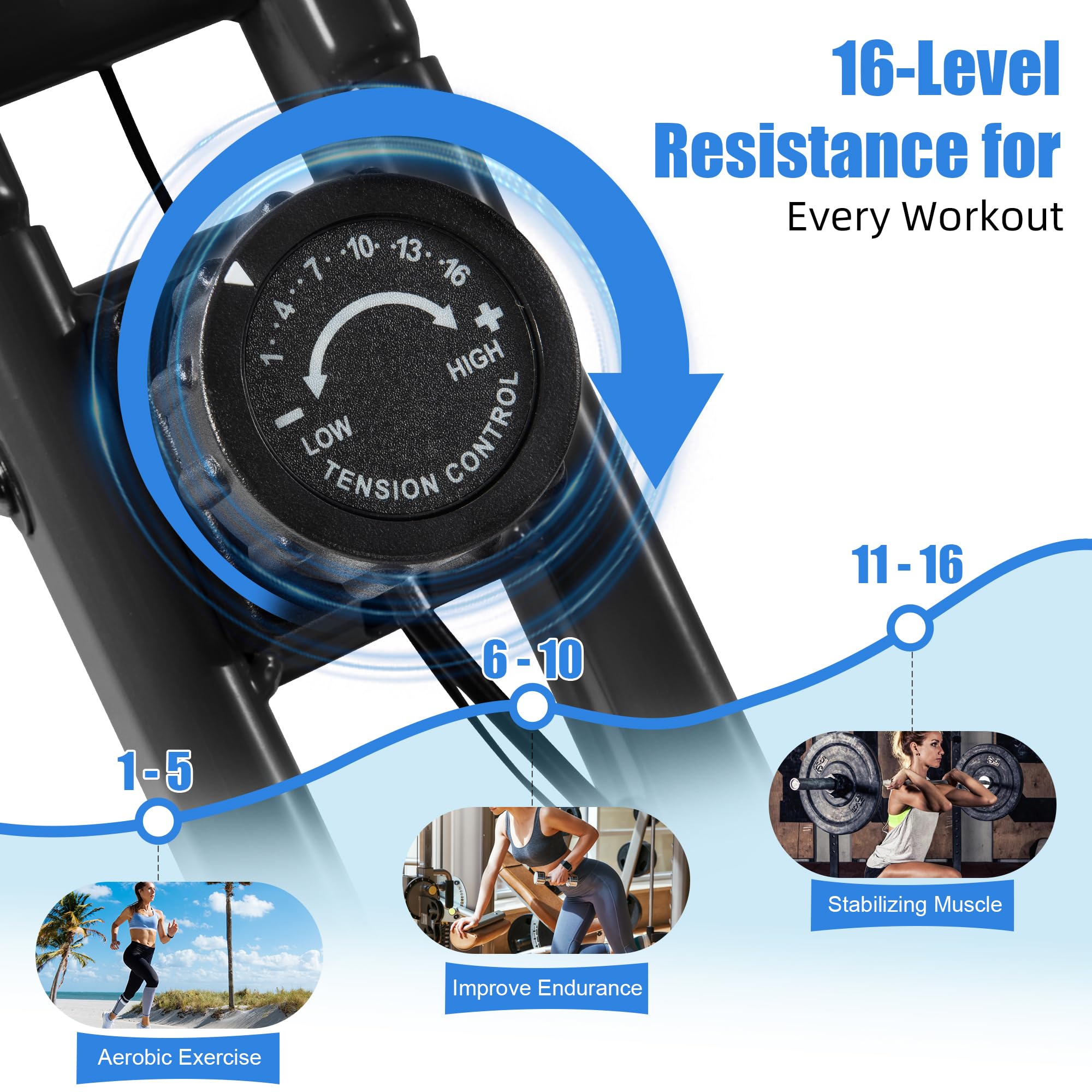 5-in-1 Foldable Exercise Bike – 16-Level Magnetic Indoor Cycling Bike, 350 lb Capacity