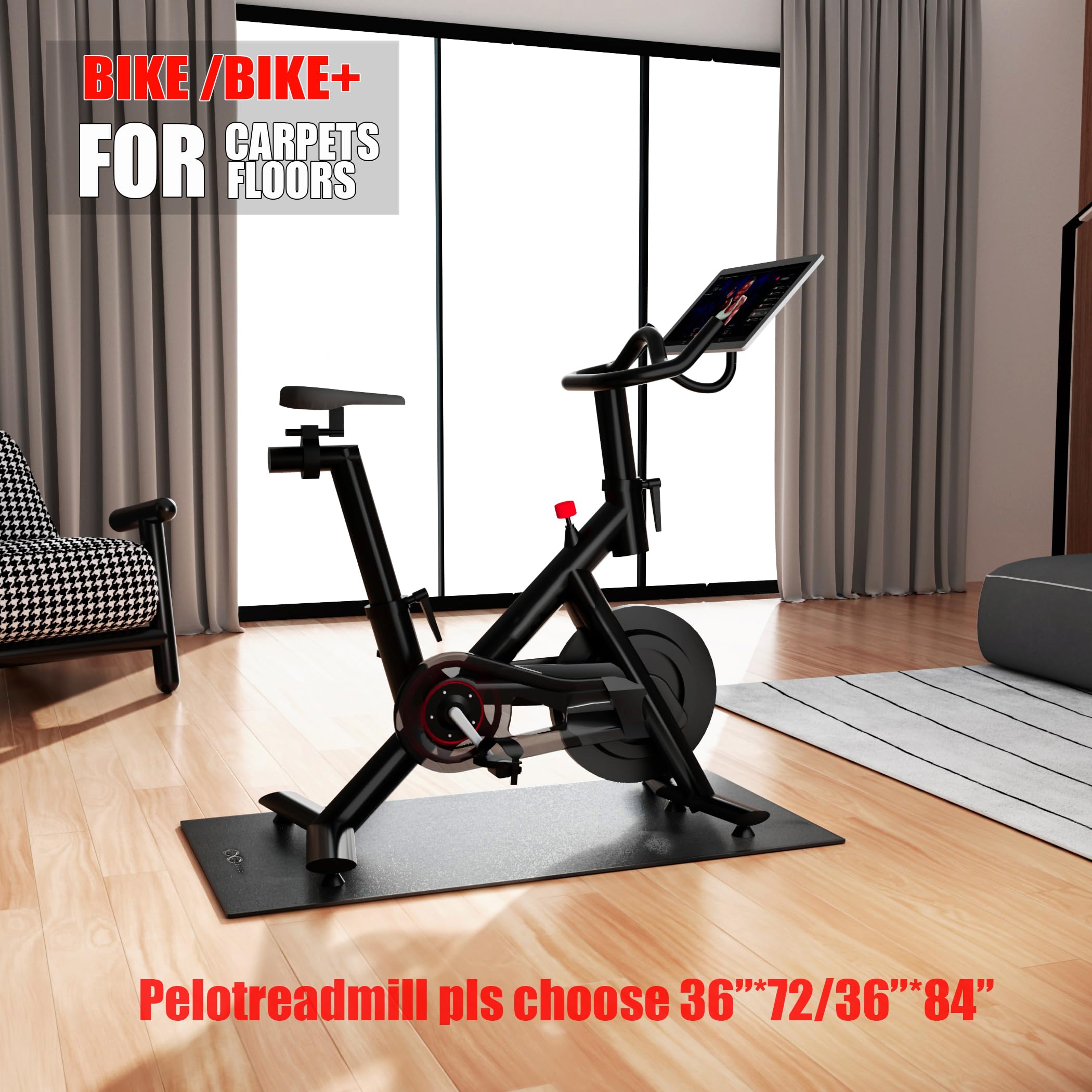 Exercise Bike & Treadmill Floor Mat – 6mm Hardwood Floor & Carpet Protector