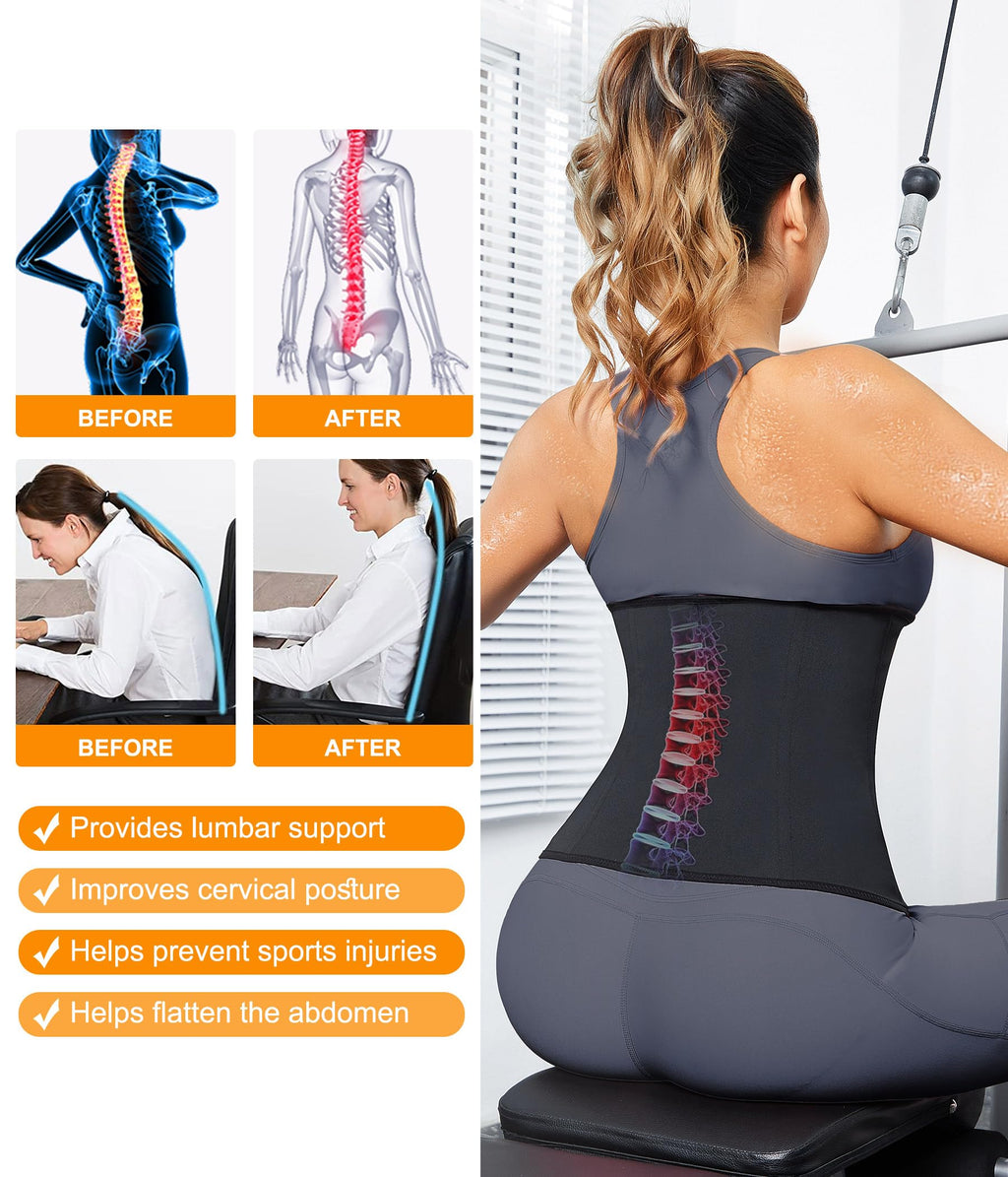 Women's Waist Trainer Corset with Zipper – Sweat Trimmer Workout Shaper
