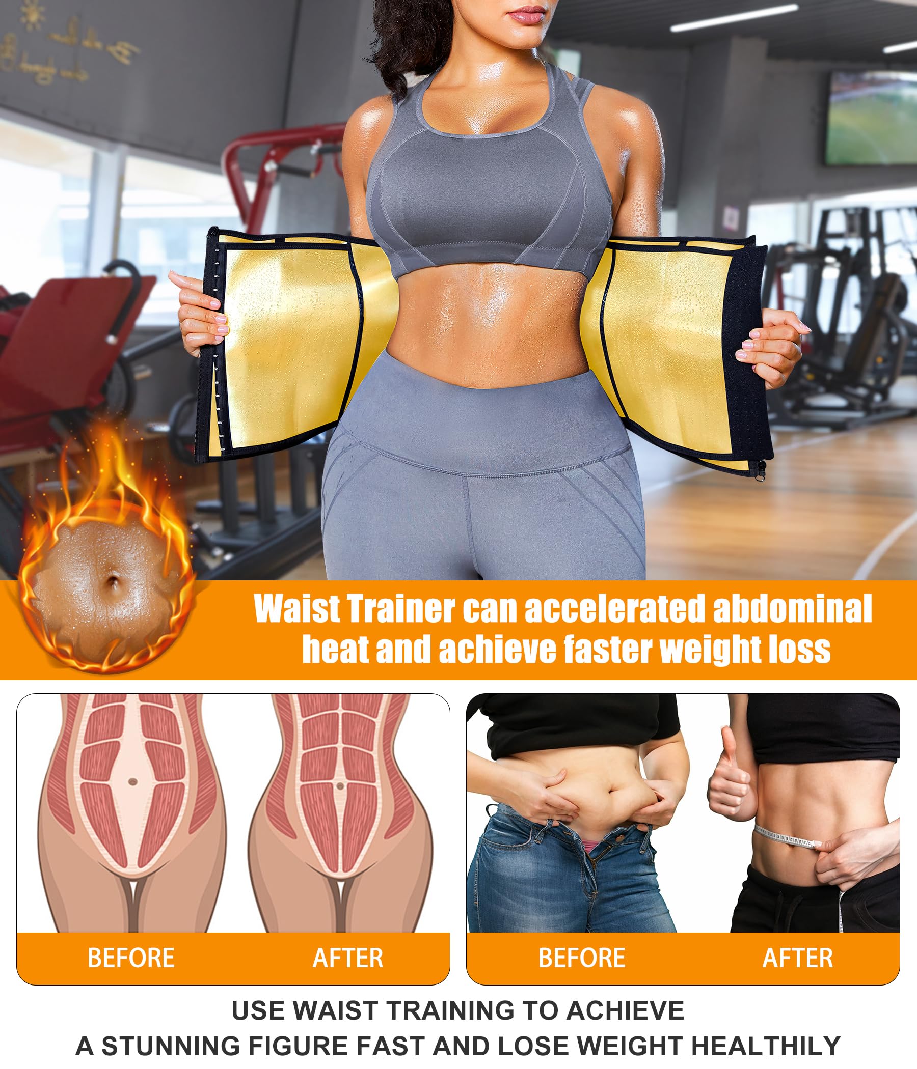 Women's Waist Trainer Corset with Zipper – Sweat Trimmer Workout Shaper