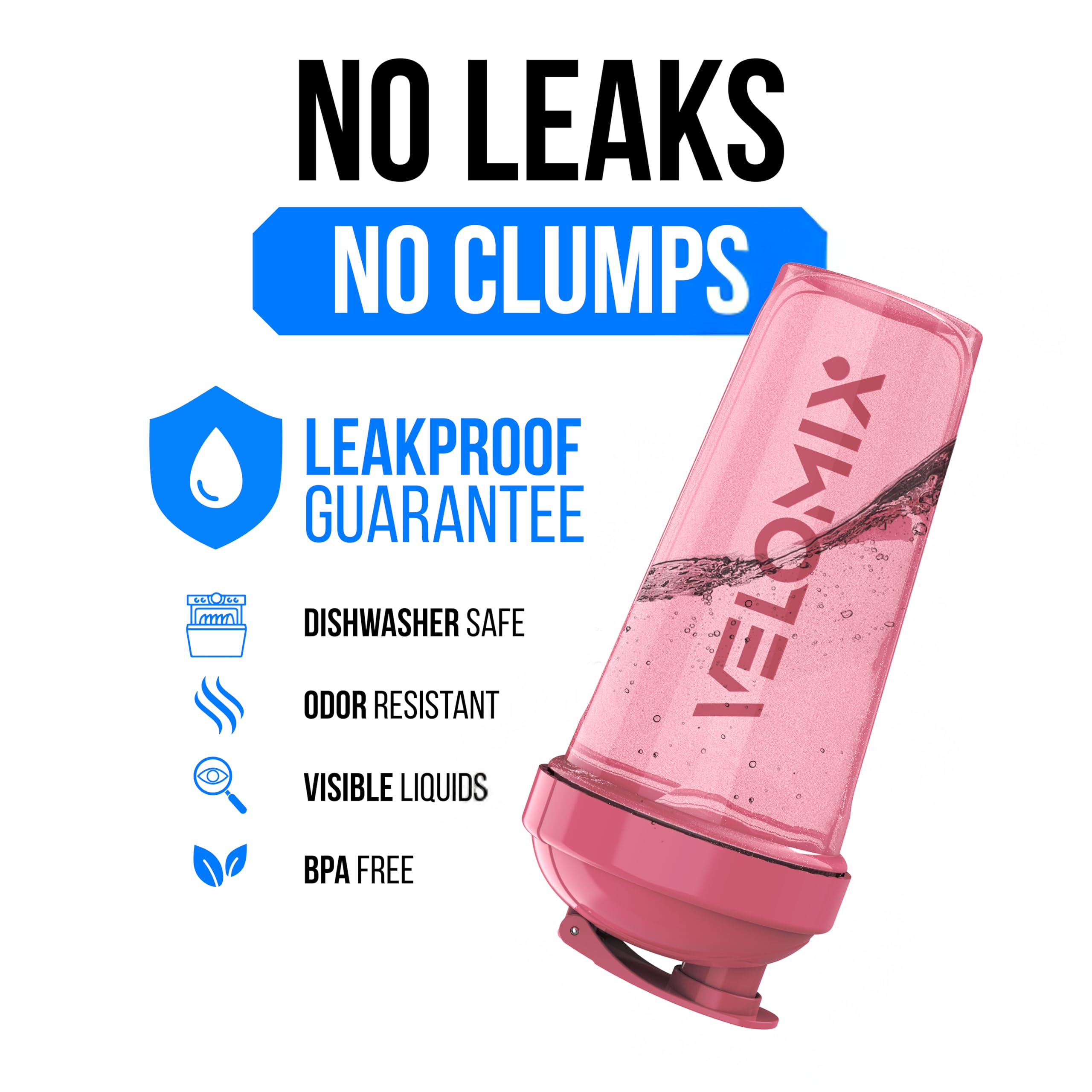 Protein Shaker Bottles 2-Pack – 28 oz Leak-Proof Shaker Cups with Wire Whisks