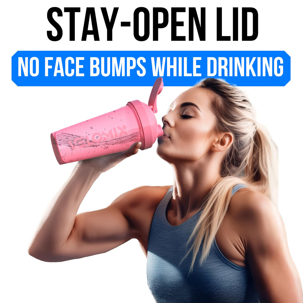Protein Shaker Bottles 2-Pack – 28 oz Leak-Proof Shaker Cups with Wire Whisks