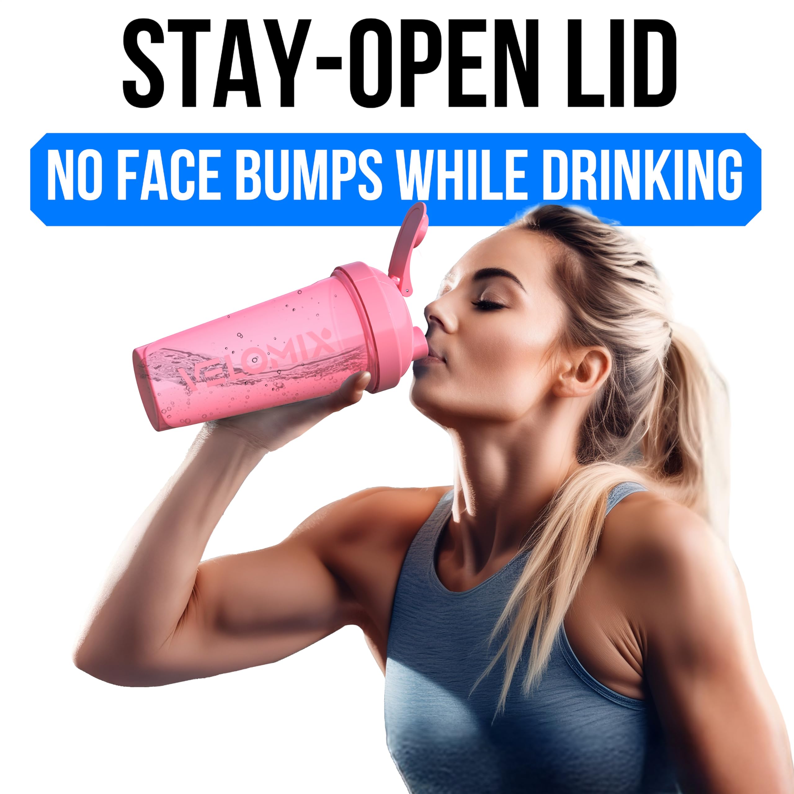 Protein Shaker Bottles 2-Pack – 28 oz Leak-Proof Shaker Cups with Wire Whisks