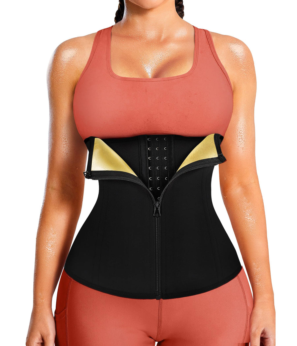 Women's Waist Trainer Corset with Zipper – Sweat Trimmer Workout Shaper