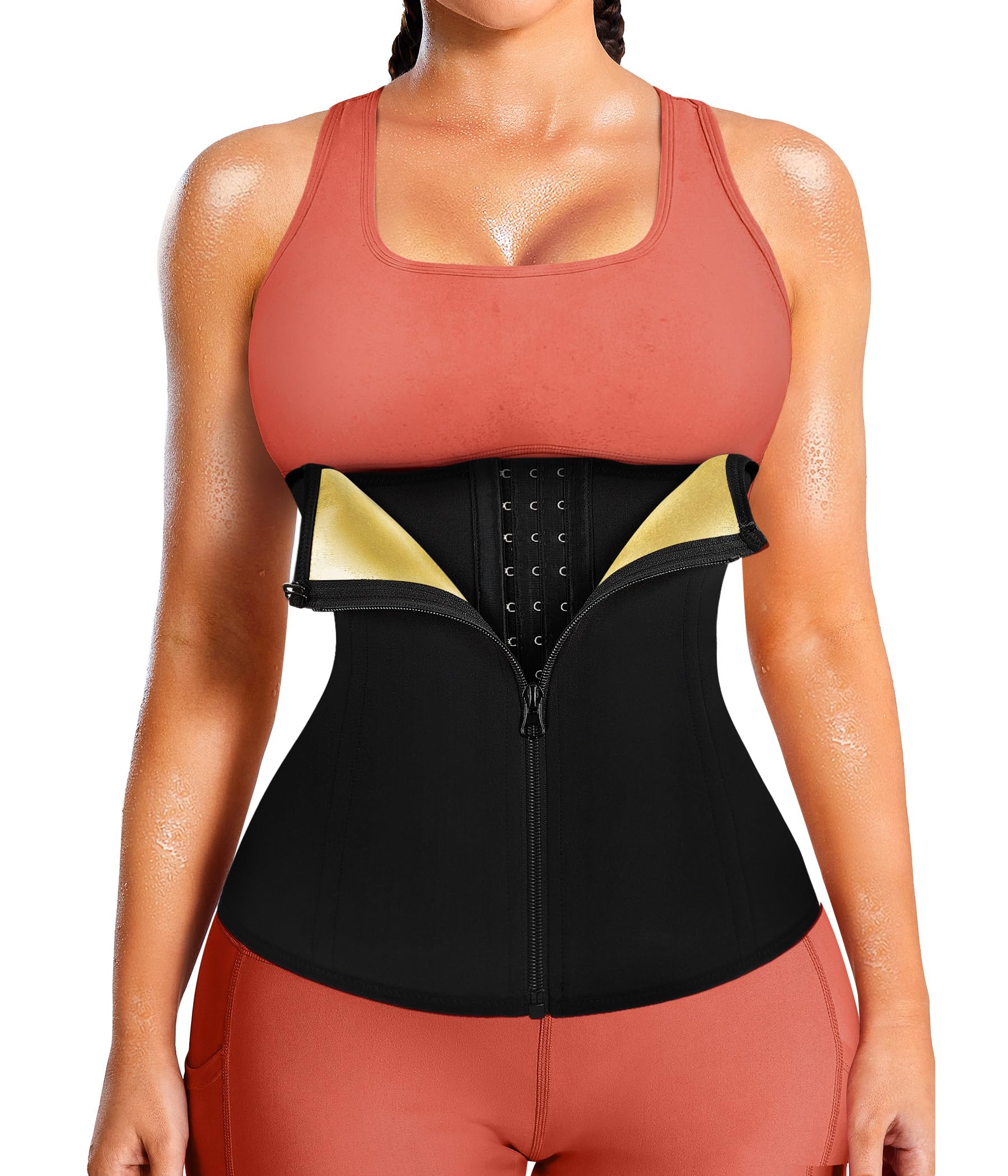 Women's Waist Trainer Corset with Zipper – Sweat Trimmer Workout Shaper