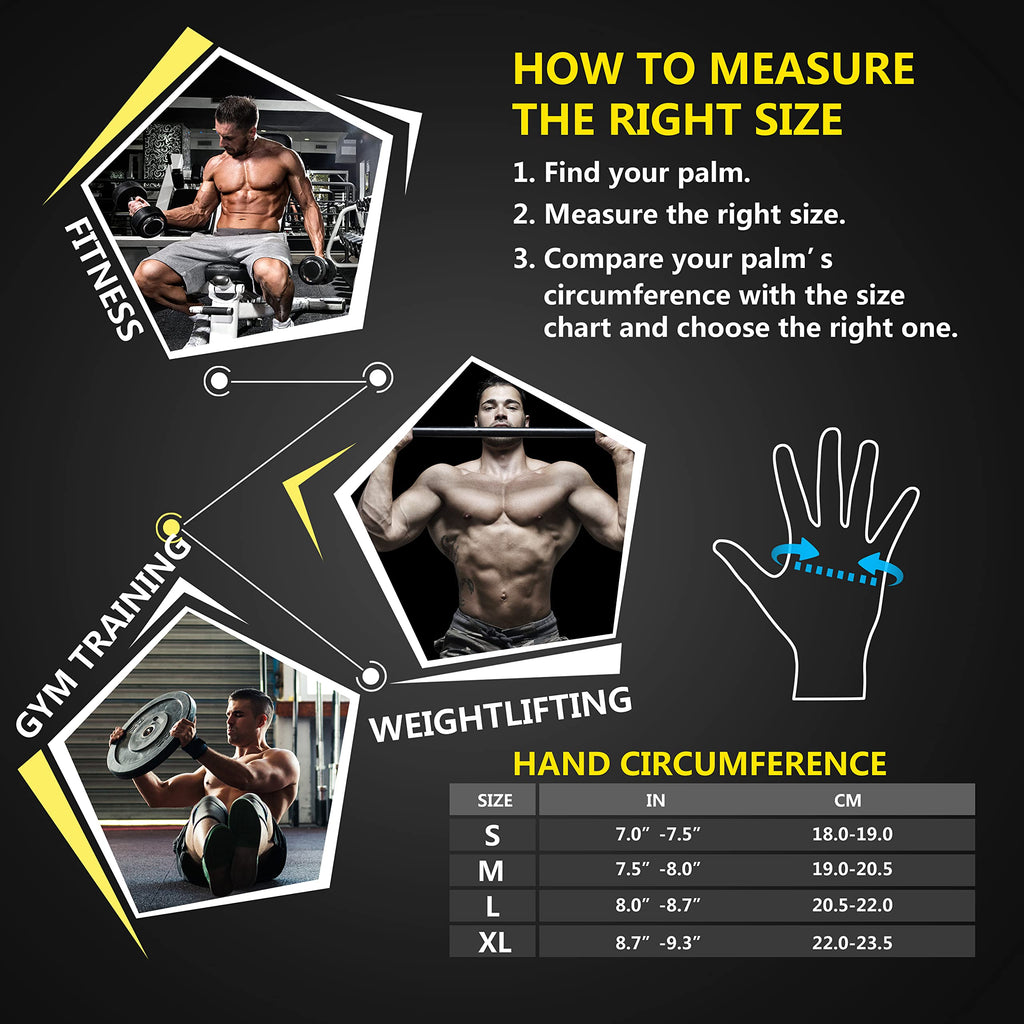 Weight Lifting Gloves with Wrist Wrap Support – Gym Gloves for Men & Women