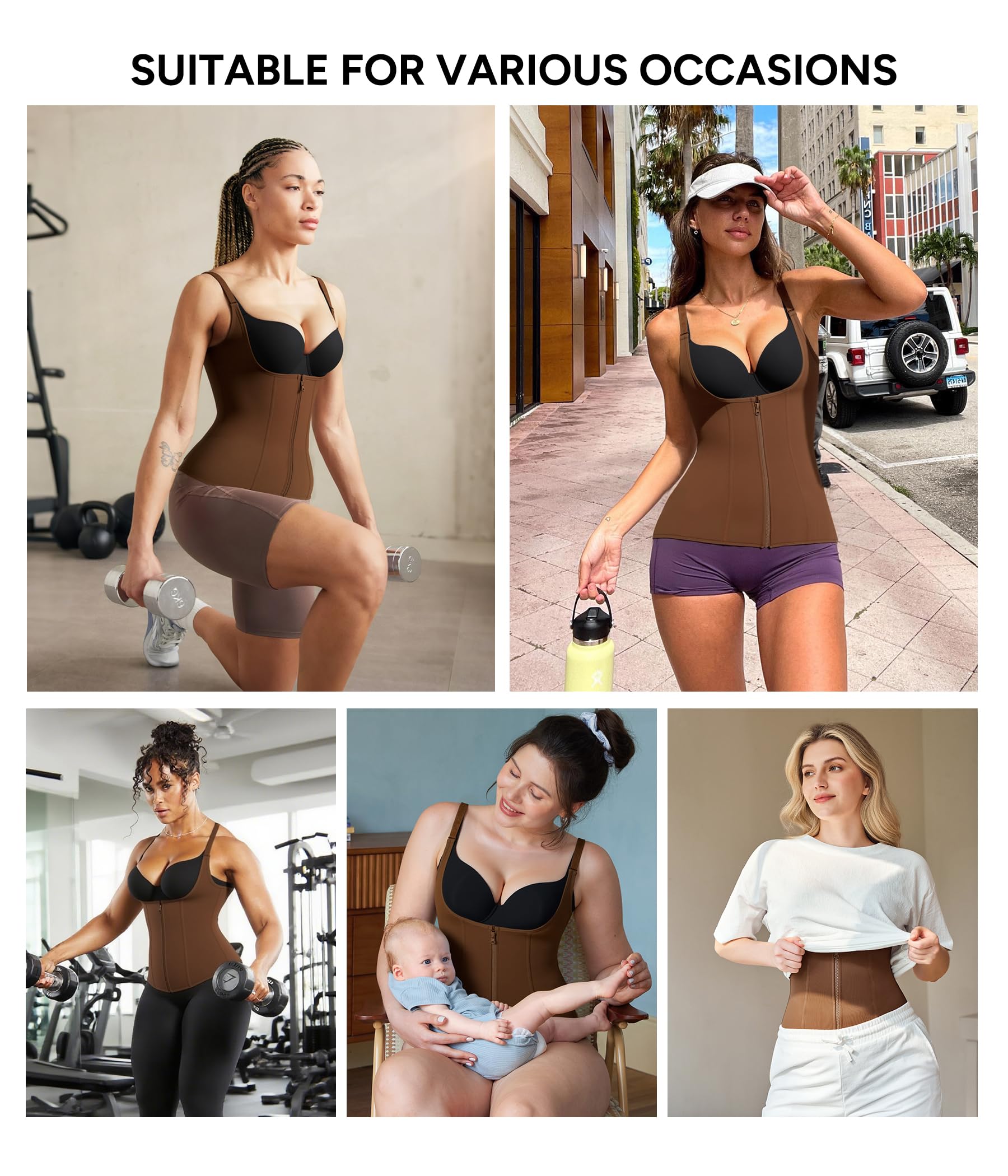Waist Trainer Corset with Zipper – Adjustable Tummy-Control Shapewear for Women