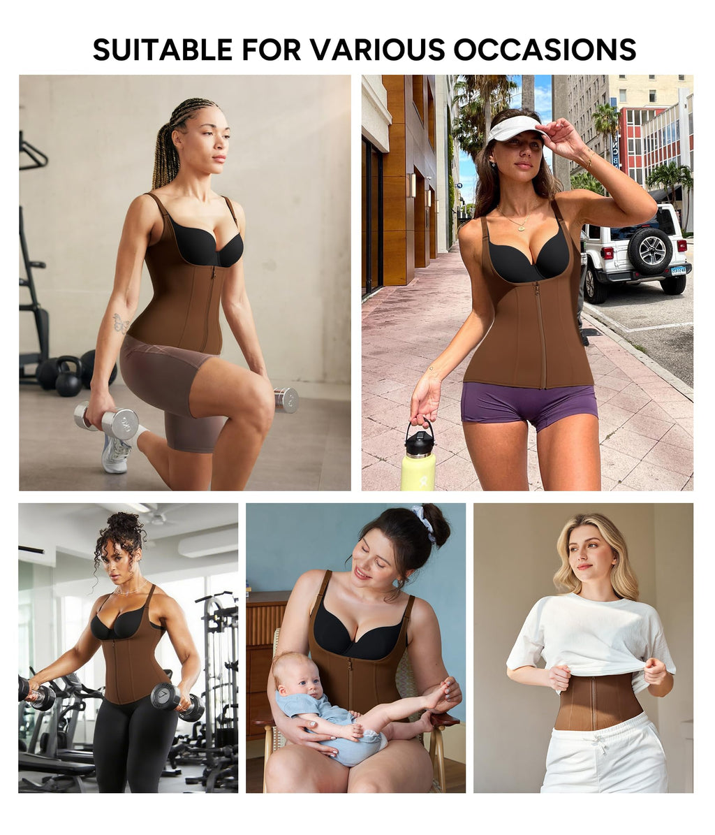 Waist Trainer Corset with Zipper – Adjustable Tummy-Control Shapewear for Women