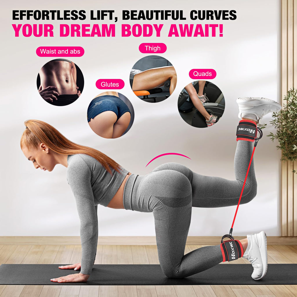 Ankle Resistance Bands with Cuffs – Glute & Leg Booty Workout Bands