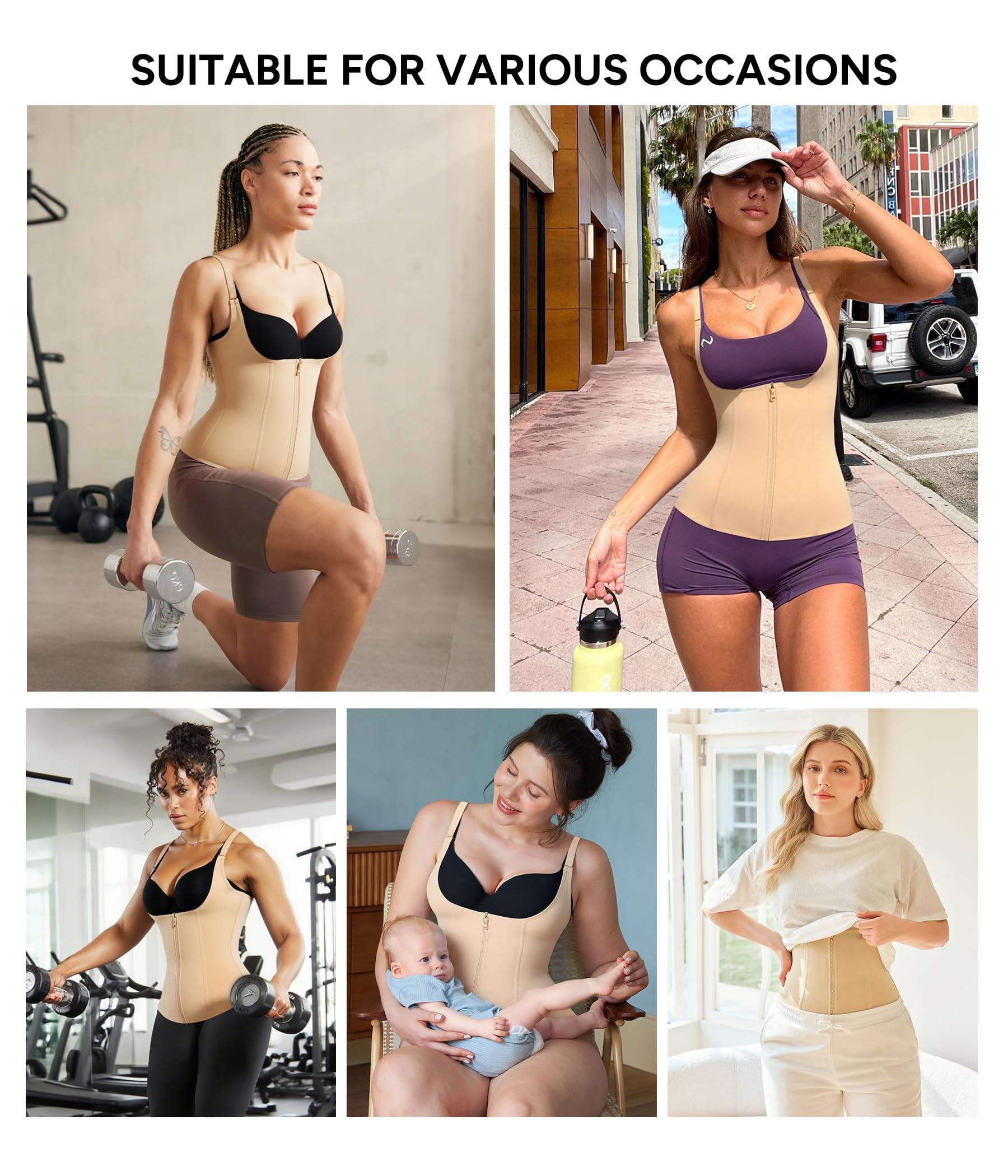 Waist Trainer Corset with Zipper – Adjustable Tummy-Control Shapewear for Women