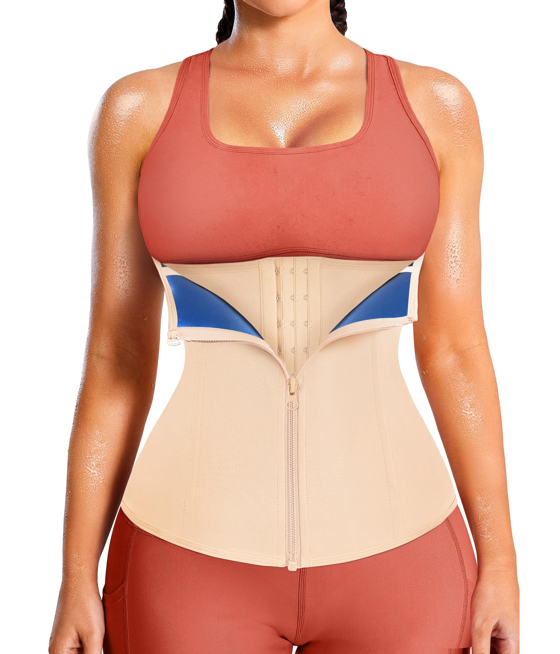 Women's Waist Trainer Corset with Zipper – Sweat Trimmer Workout Shaper