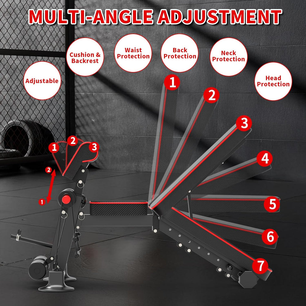 Adjustable Utility Weight Bench – Foldable Home Gym Bench for Strength Training