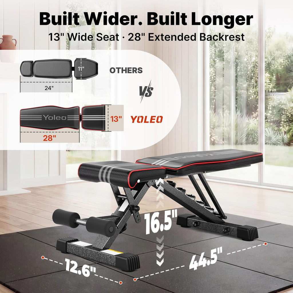 Foldable Adjustable Weight Bench – 84 Positions, 827 lb Capacity, 98% Pre-Assembled
